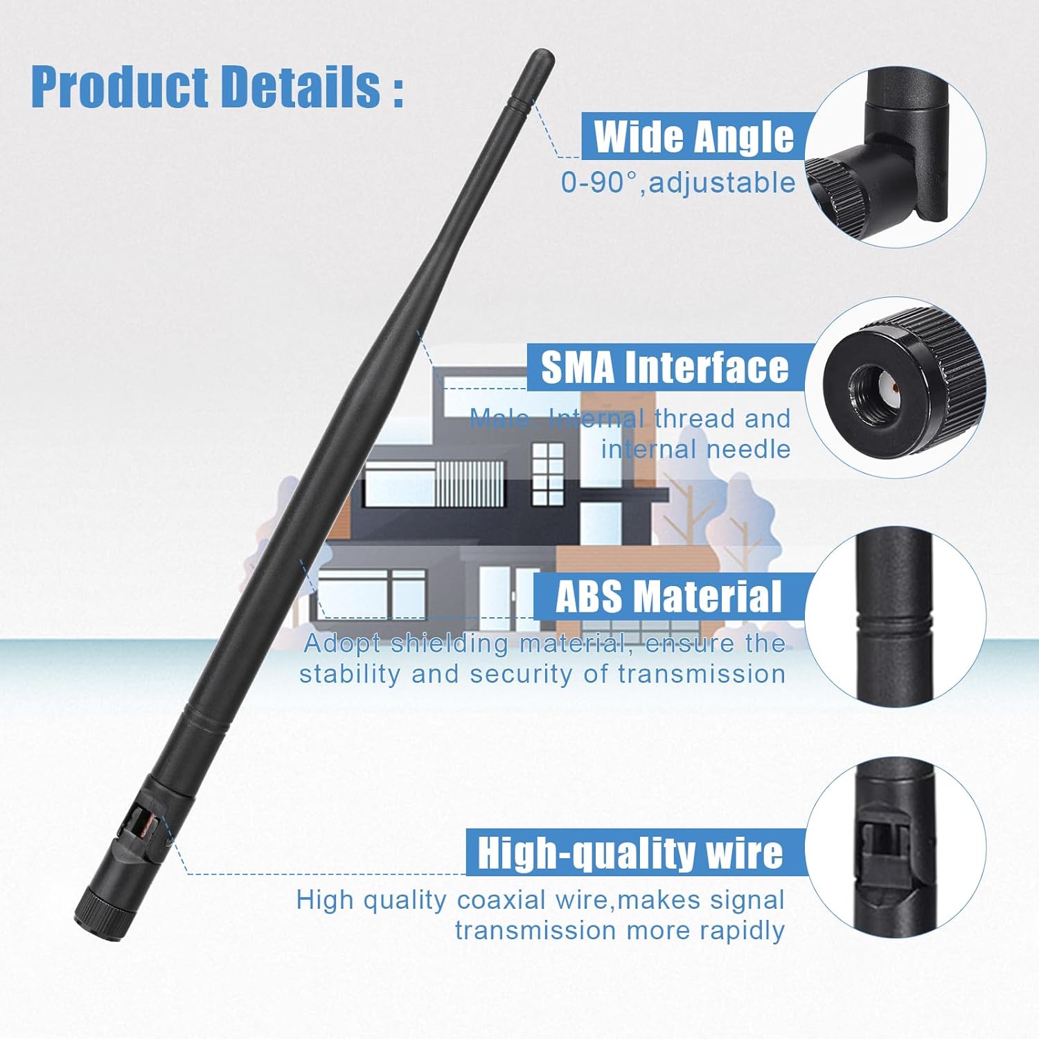 Eightwood 868 MHz Antenne RP-SMA Antenne Omni Directional 868 Dedizierte Frequenzantenne Kipp und Schwenkbar Antenne 2er-Pack für Homematic CCU3 CCU2 Raspberry Pi HM MOD RPI PCB Bausatz Fibaro ELV