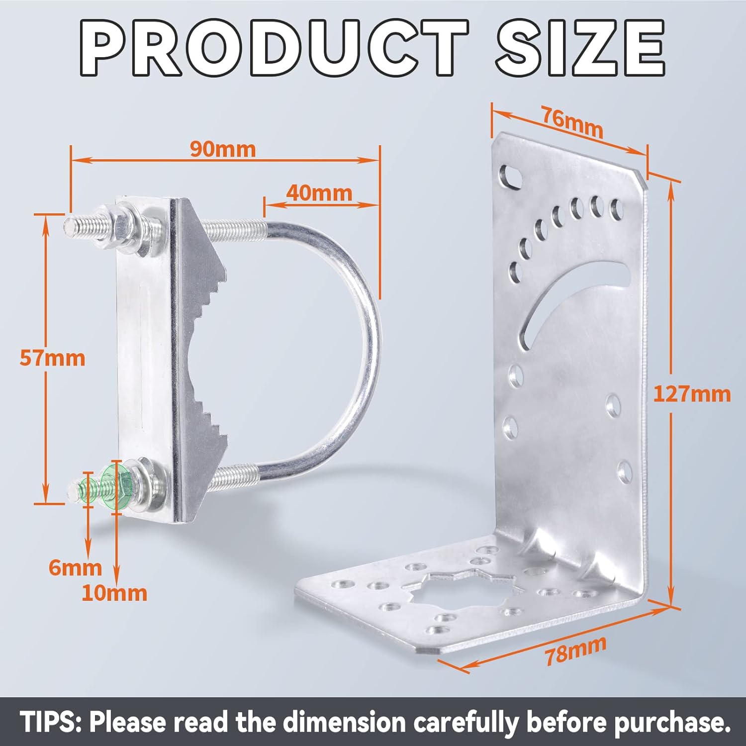 Eightwood L Kiefer Antennenhalter mit U-Schrauben Einstellbare Winkelhalterung Anti-Rost Fertiger Anzug für mehrere Größen Antenne Rohrbefestigung Halterung