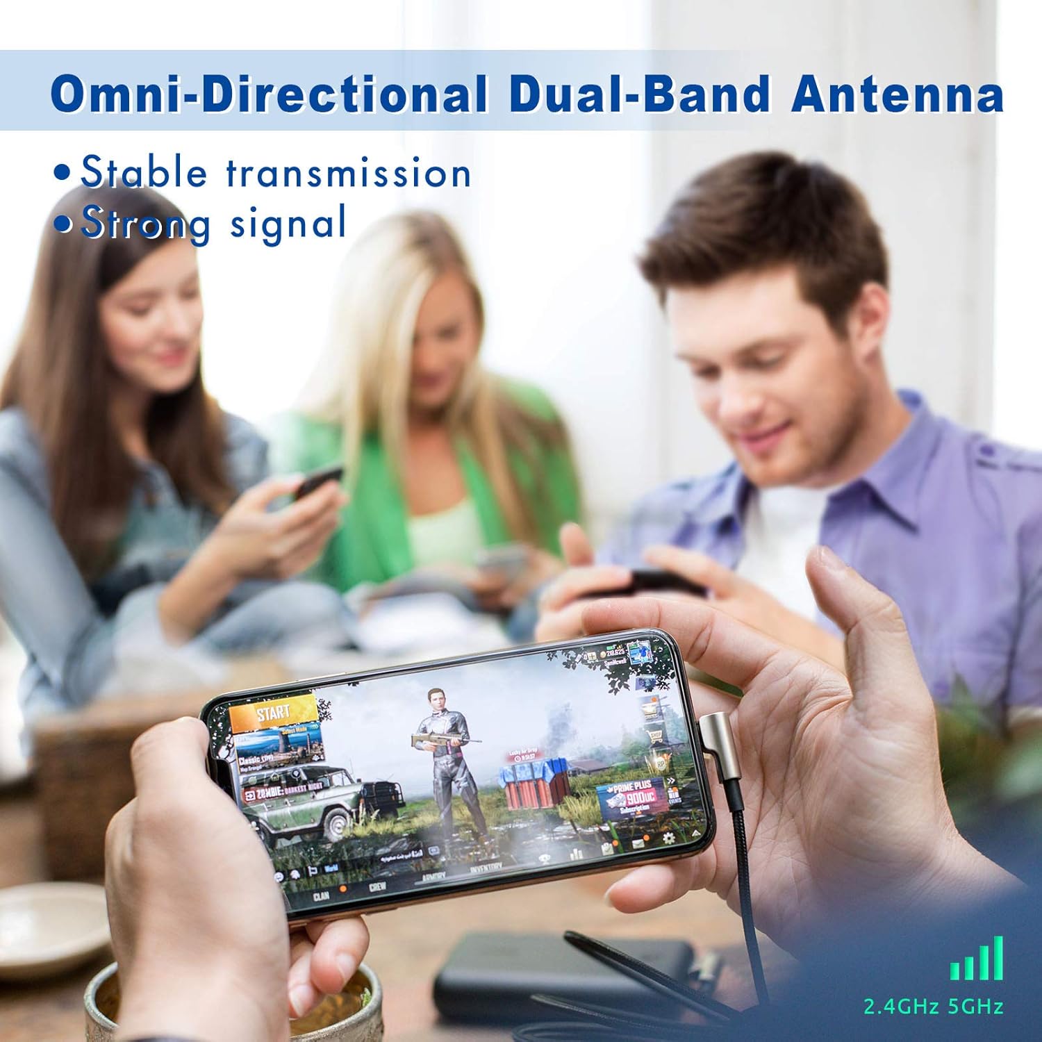 Eightwood WiFi Antenne 2.4G / 5.8G Dual Frequency Magnetic 6dBi RP-SMA Adapter 2m Verlängerungskabel für WLAN PCI WiFi Karten Wirelesse Router Bluetooth Dlink