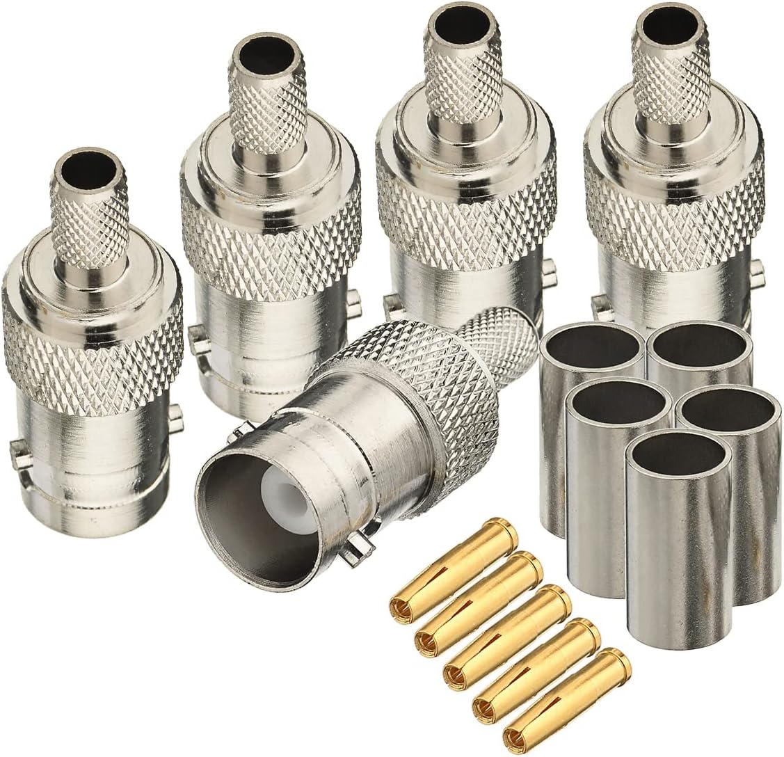 Eightwood BNC-Buchse, Buchse, gerade Crimp für LMR-195 (5 Stück)