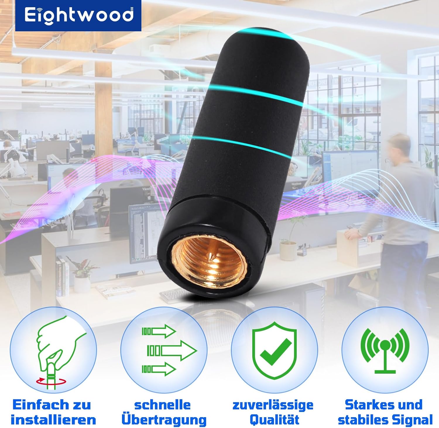 Eightwood WiFi Antenne 2.4ghz Antenna MIMO WLAN Antenne SMA Antenne Für WiFi Router Kamera PC Mainboard Bluetooth FPV Camera Monitor ZigBee usw.