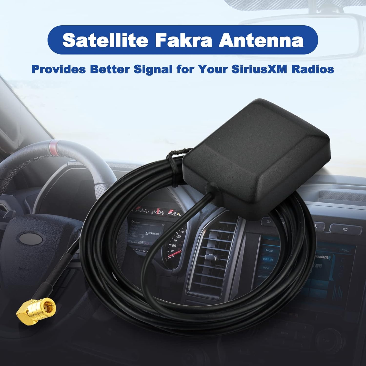 Eightwood Mini Satellite Radio Antenna SMB Right Angle Connector Compatible with Sirius XM Car Vehicle Truck RV HD Hi-Fi Radio Stereo Receiver Tuner 2320-2345MHz