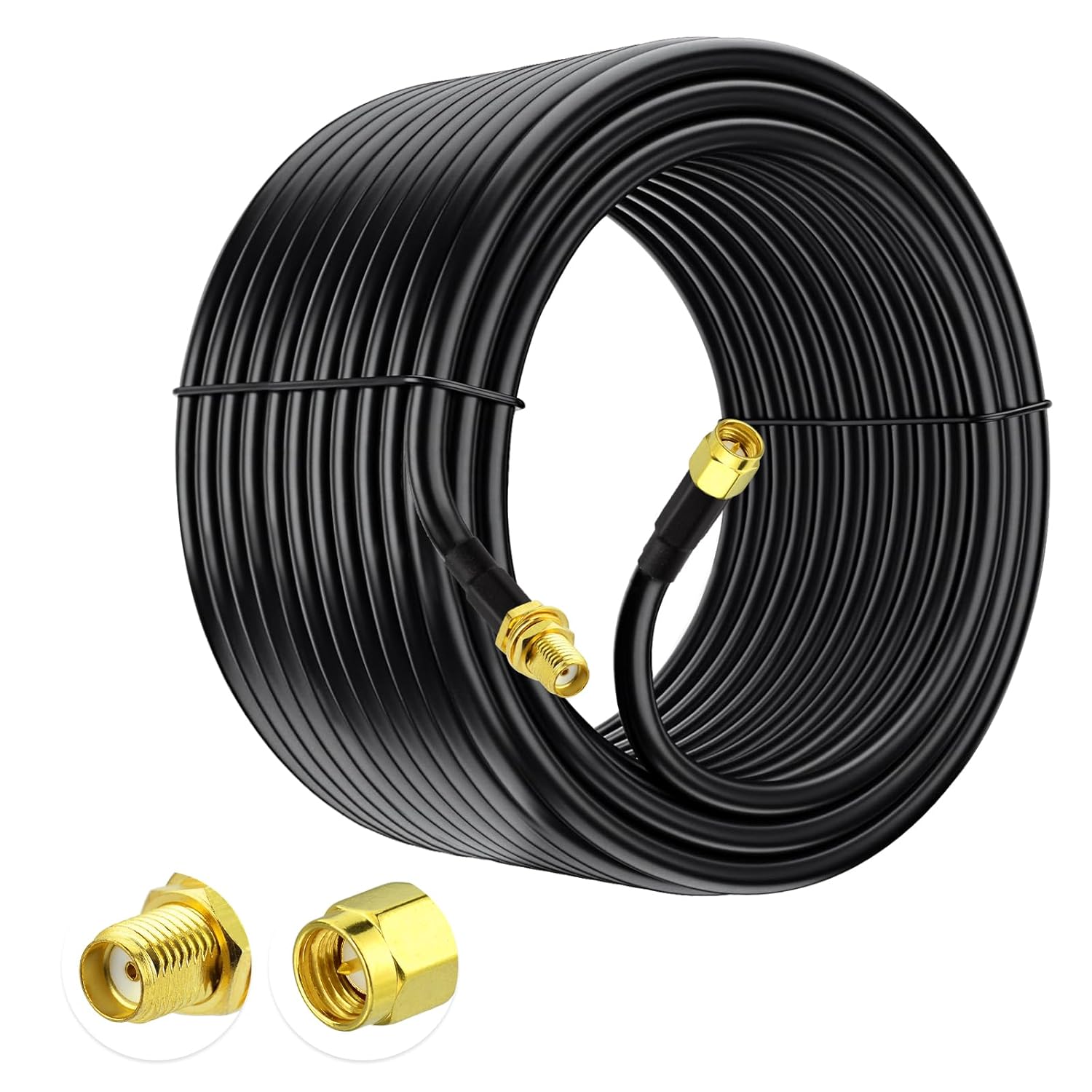 Eightwood SMA Male to SMA Bulkhead Female ALSR240 20ft Cable Low Loss for 3G 4G Antenna, LTE Router, GPS, ADS-B Receiver, Ham Radio