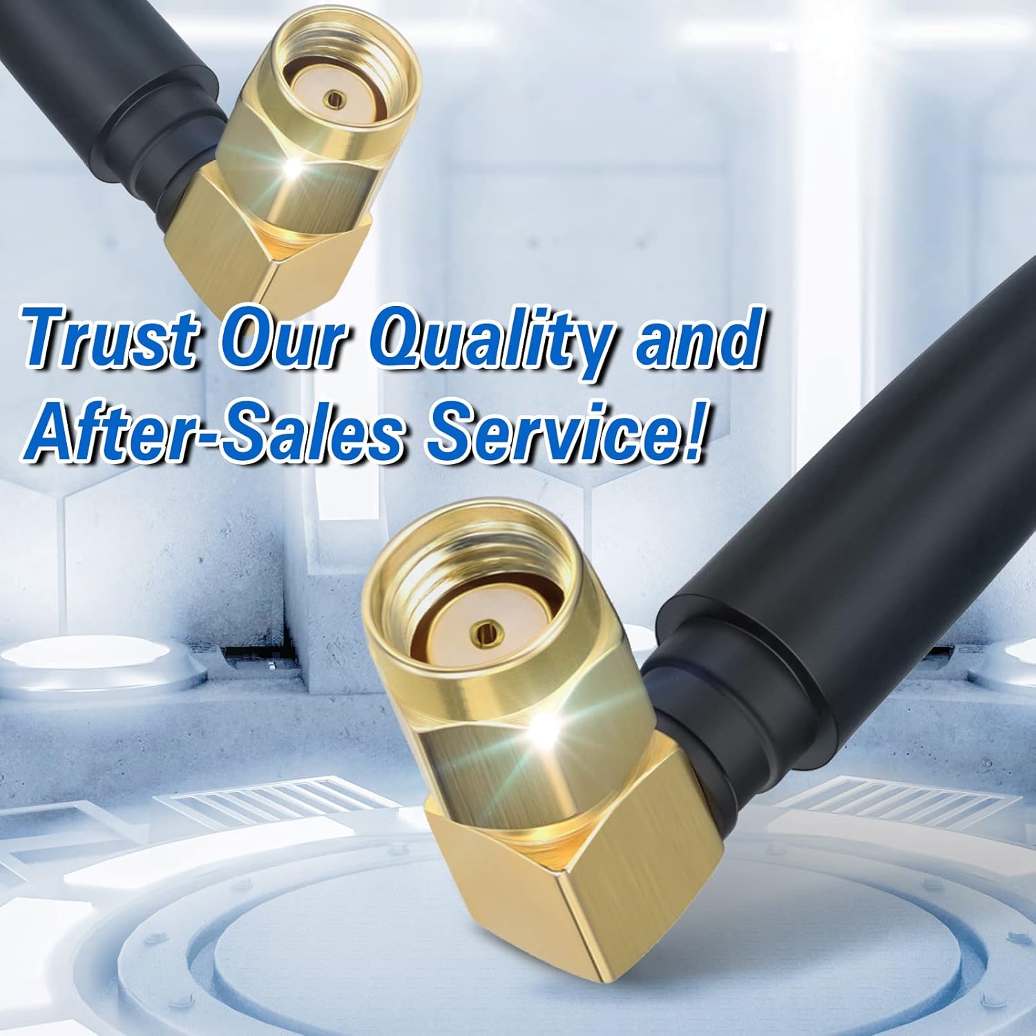 Eightwood WiFi Antenne Klein 2,4 G / 5 G Rechtwinklige Antenne RP-SMA Stecker, Leicht, Omnidirektional, Anwendbar auf Computer, USB-Adapter, drahtlose FPV-Rückfahrkamera für Router