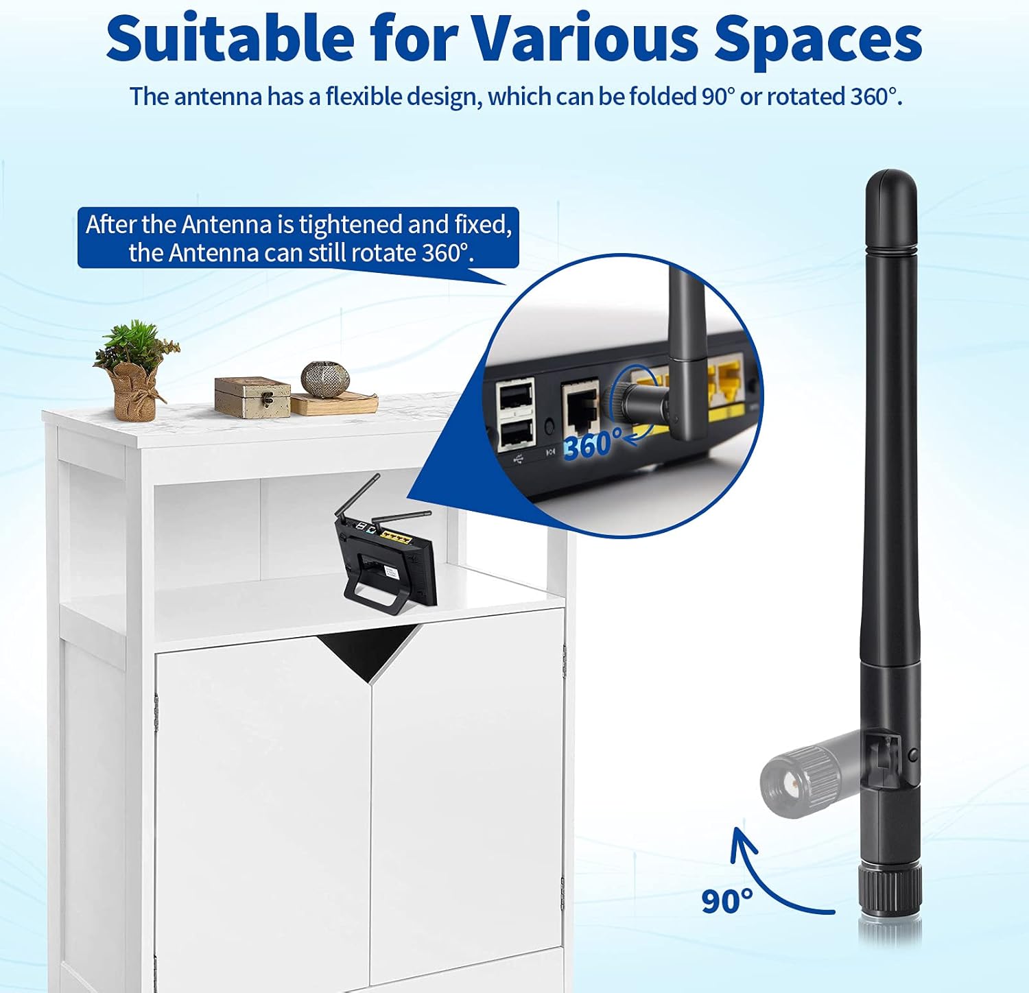 Eightwood WLAN Antenne 2.4G/5G Dualband WiFi Antenne MIMO RP SMA WLAN Antenne 2 Stücke für WiFi Card WLAN PCI Karten Wirelesse Router Bluetooth MEHRWEG