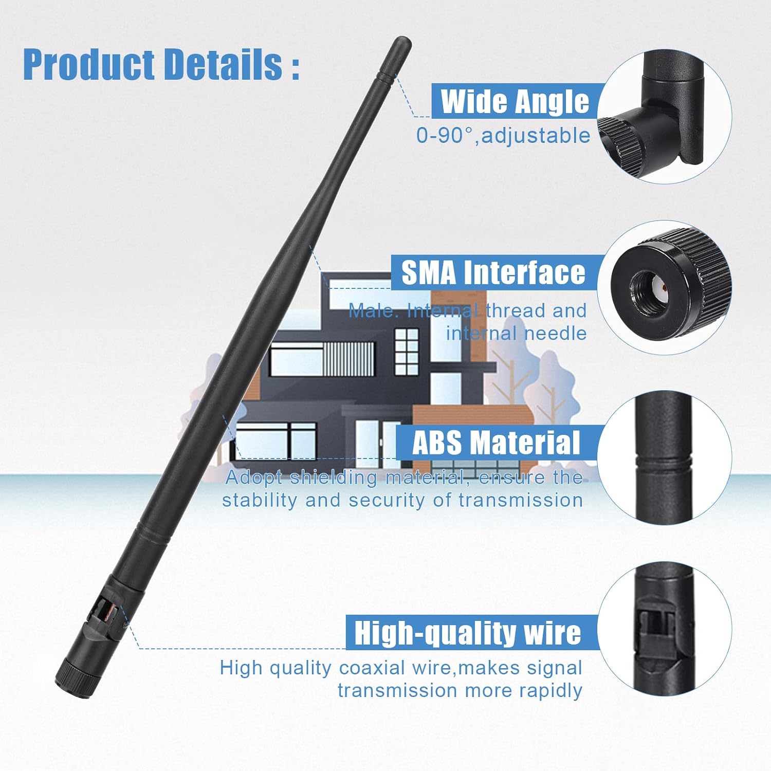 Eightwood 868 MHz Antenne RP-SMA Antenne Omni Directional 868 dedizierte Frequenzantenne Kipp und Schwenkbar antenne 2Pcs für Homematic CCU3 CCU2 Raspberry Pi HM MOD RPI PCB Bausatz Fibaro ELV