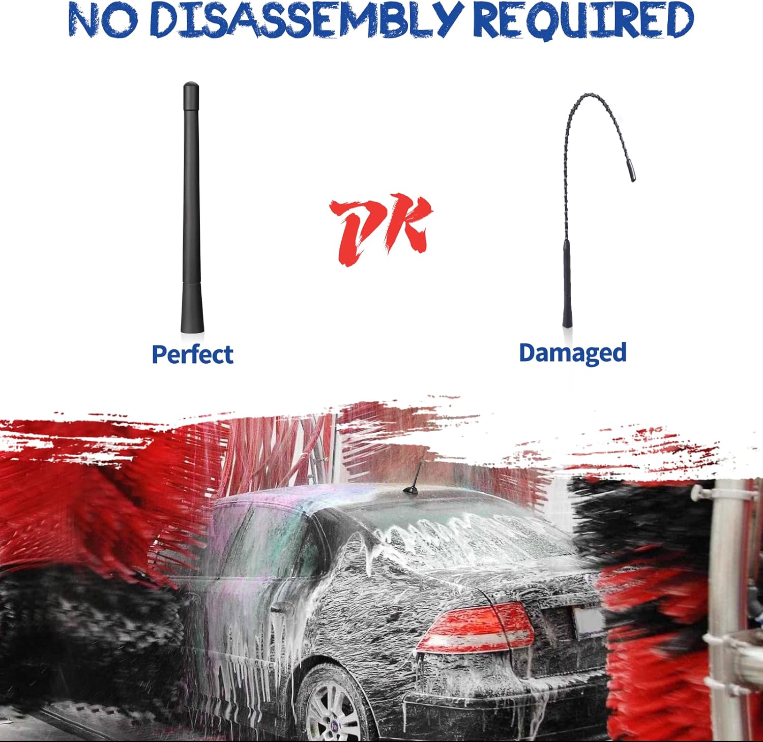 Eightwood Autoantenne Universal Auto Antenne FM DAB 17.5cm Dachantenne Auto Autoradio Antenne mit leistungsstarker FM/AM/DAB Empfangsfunktion