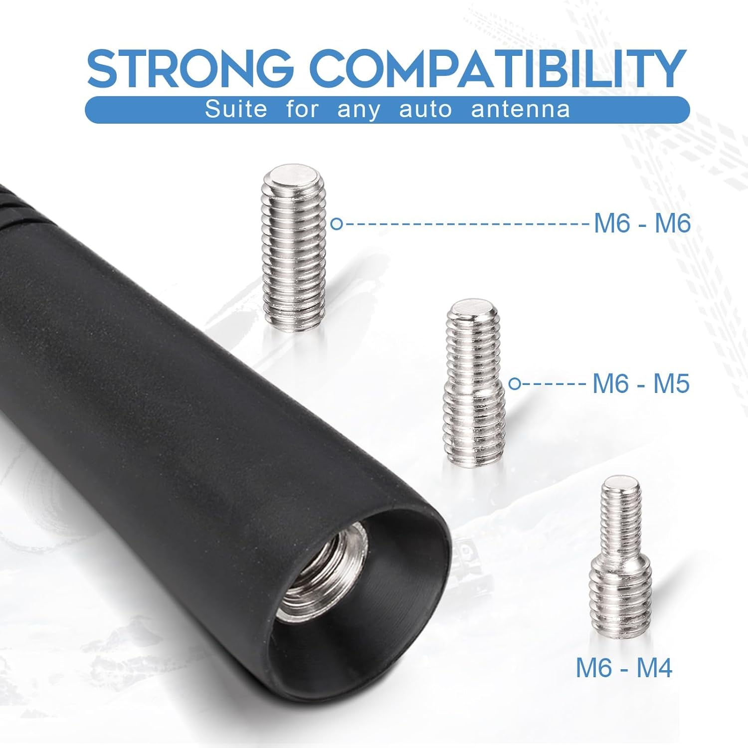 Eightwood Autoantenne Auto Dachantenne Kurz Autoradio Antenne 11cm Universal Car Roof Antenna mit M6 M5 M4 Screws FM/AM Reception