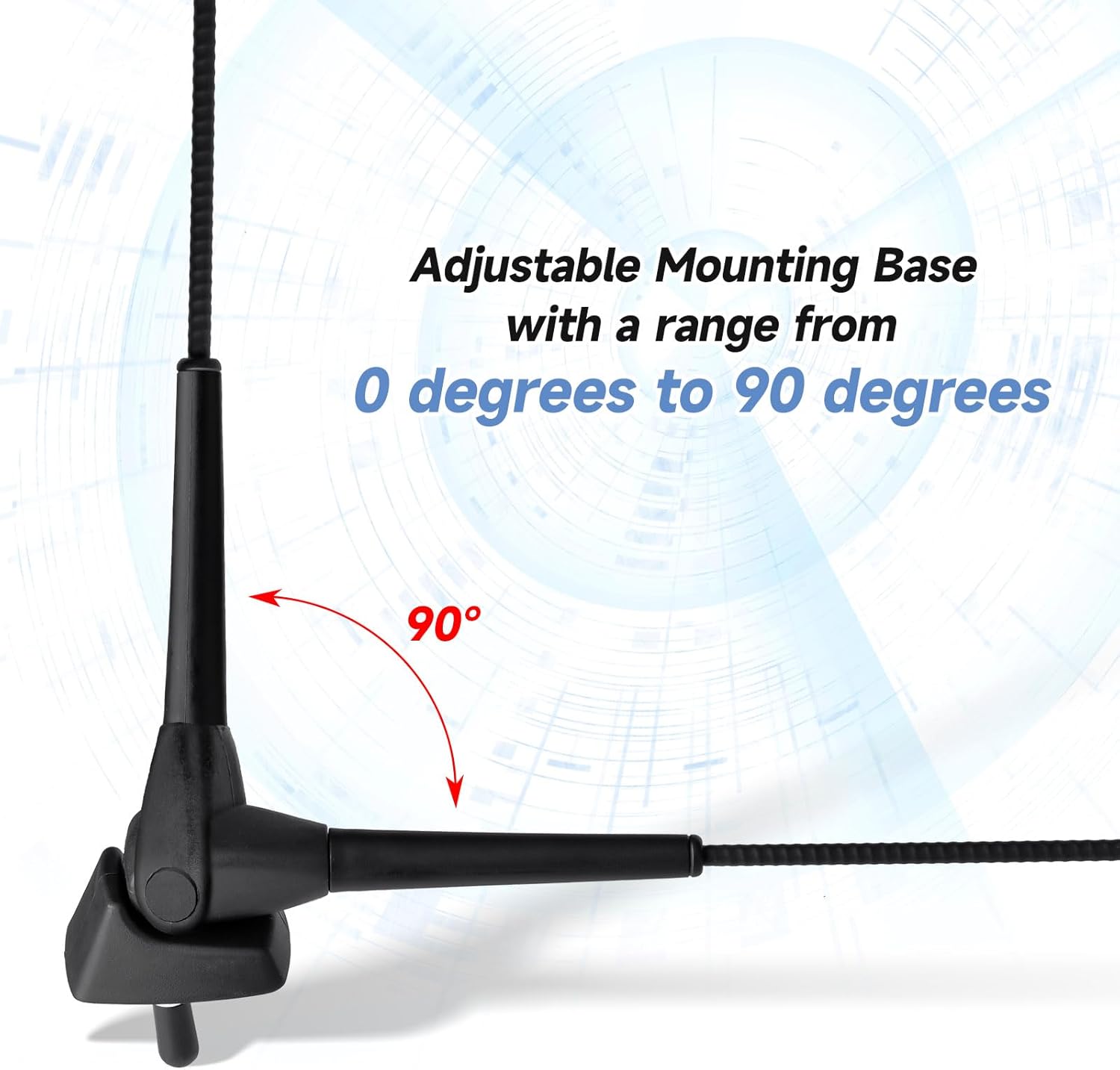 Eightwood Waterproof Marine Boat Radio Antenna 18 Inch, AM/FM Stereo Antenna Mast Replacement with Mount Base for Boat Car Tractor RV ATV UTV Motorcycle Yacht Pontoon