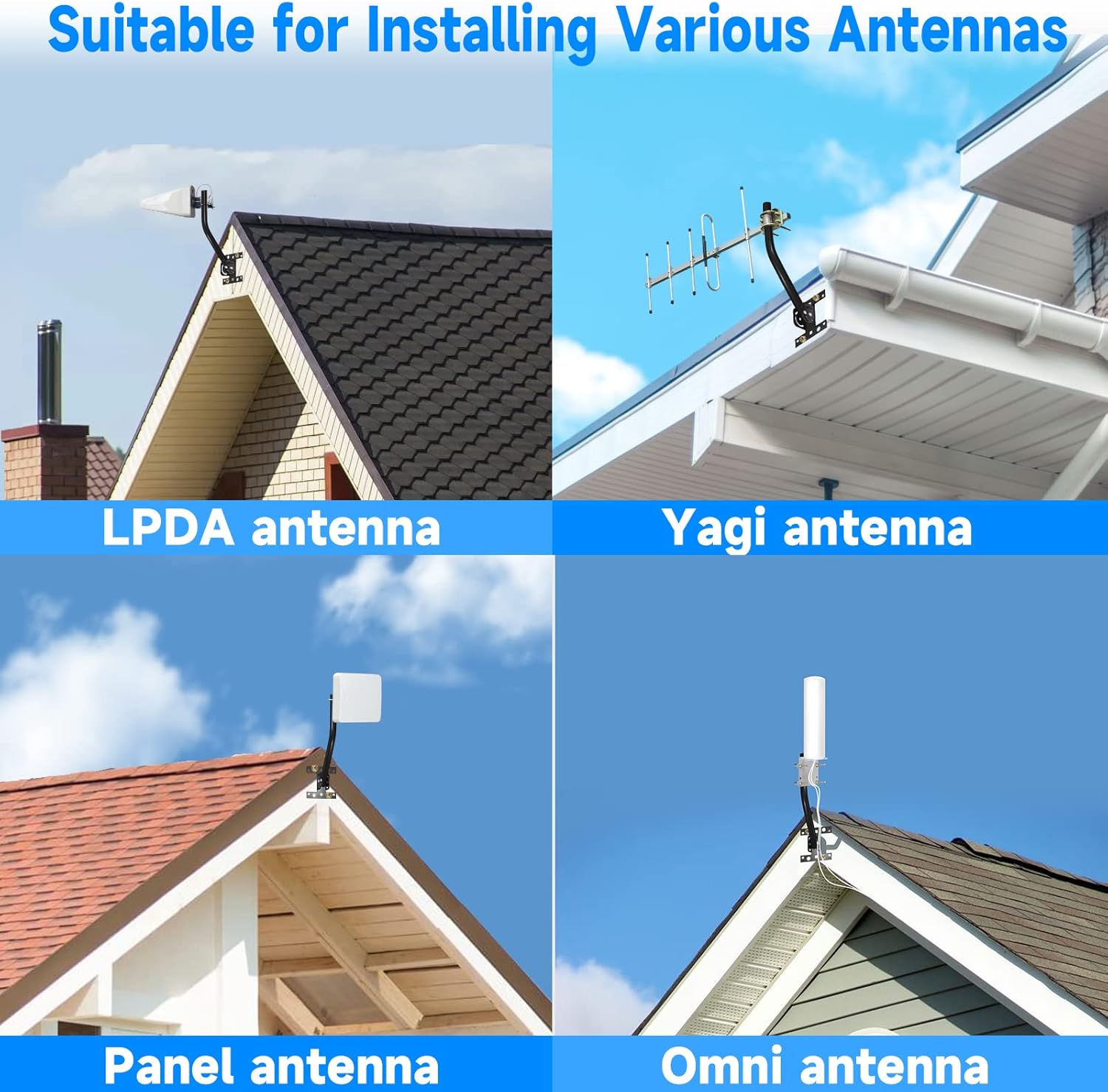 Eightwood Satellitenschüssel Halterung Wandhalterung Satellitenschüssel Sat Halterung Verstellbarer Winkel geeignet für die Installation verschiedener Außenantennen