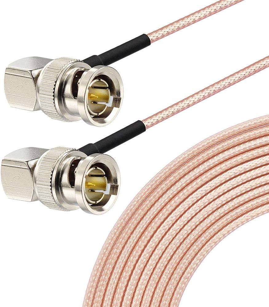 Eightwood SDI Cable BNC Angled Connector BNC Cable Male to Male 50 cm RG179 Coaxial for BMCC Blackmagic BMPCC HD Video Camera Flexible Multi-Way