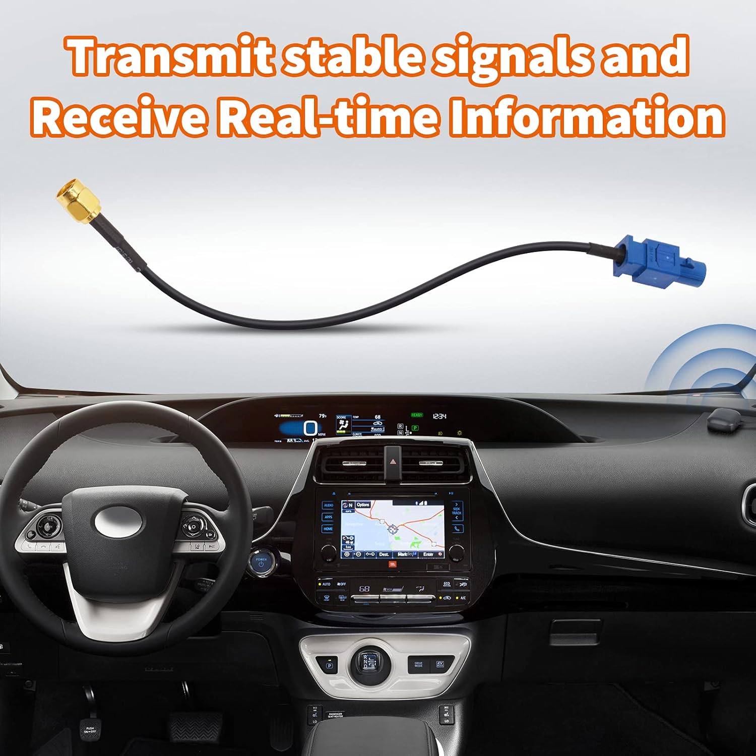 Eightwood GPS Antenne Adapter Fakra C auf SMA Stecker Pigtail Kabel RG174 15cm 6inch 2 Stück für Auto DVR GPS Modul Tracking Antenne GPS Navigation System GPS Receivers MEHRWEG