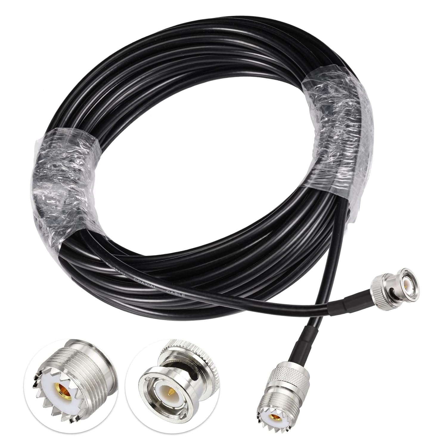 Eightwood SO239 Female to BNC Male Antenna Extension Cable RG58 16.4 Feet for CB Amateur Two-Way Ham Radio Antenna Analyzer Radio Scanner SWR Meter