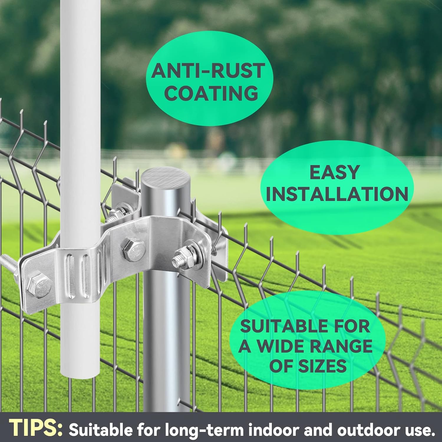 Eightwood T-shaped Double Hole Antenna Mount, Antenna Stand, Stainless Steel, Extra Heavy Duty Antenna Mounting Bracket Set for Outdoor Wireless WiFi Antenna Access Point