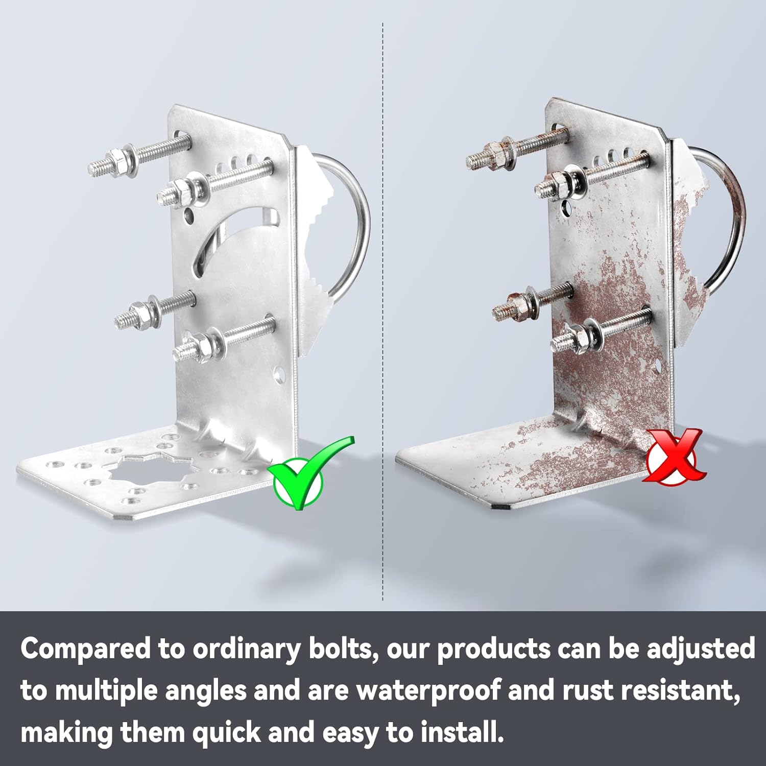 Eightwood L Kiefer Antennenhalter mit U-Schrauben Einstellbare Winkelhalterung Anti-Rost Fertiger Anzug für mehrere Größen Antenne Rohrbefestigung Halterung