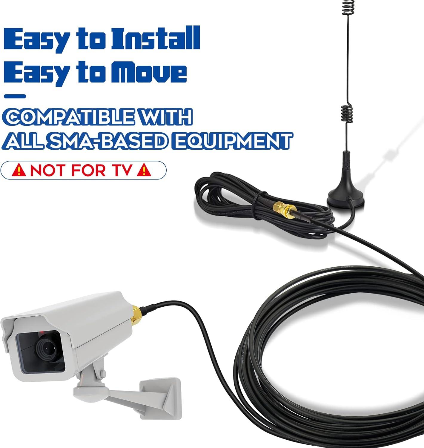 Eightwood SMA Kabel SMA Adapter SMA Buchse BulkHead auf geraden Stecker Adapter Verlängerungskabel RG174 16.5ft 5m für 4G Antenne SMA WiFi Antenne Huawei 2G 3G 4G LTE