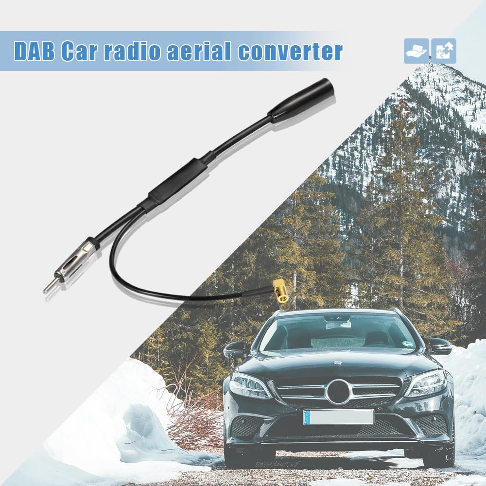 Eightwood DAB+ Antenne Splitter SMB Adapter DIN Stecker Auto Radio DAB Antenne für Auto Radio TechniSat Pioneer Sony Alpine MEHRWEG