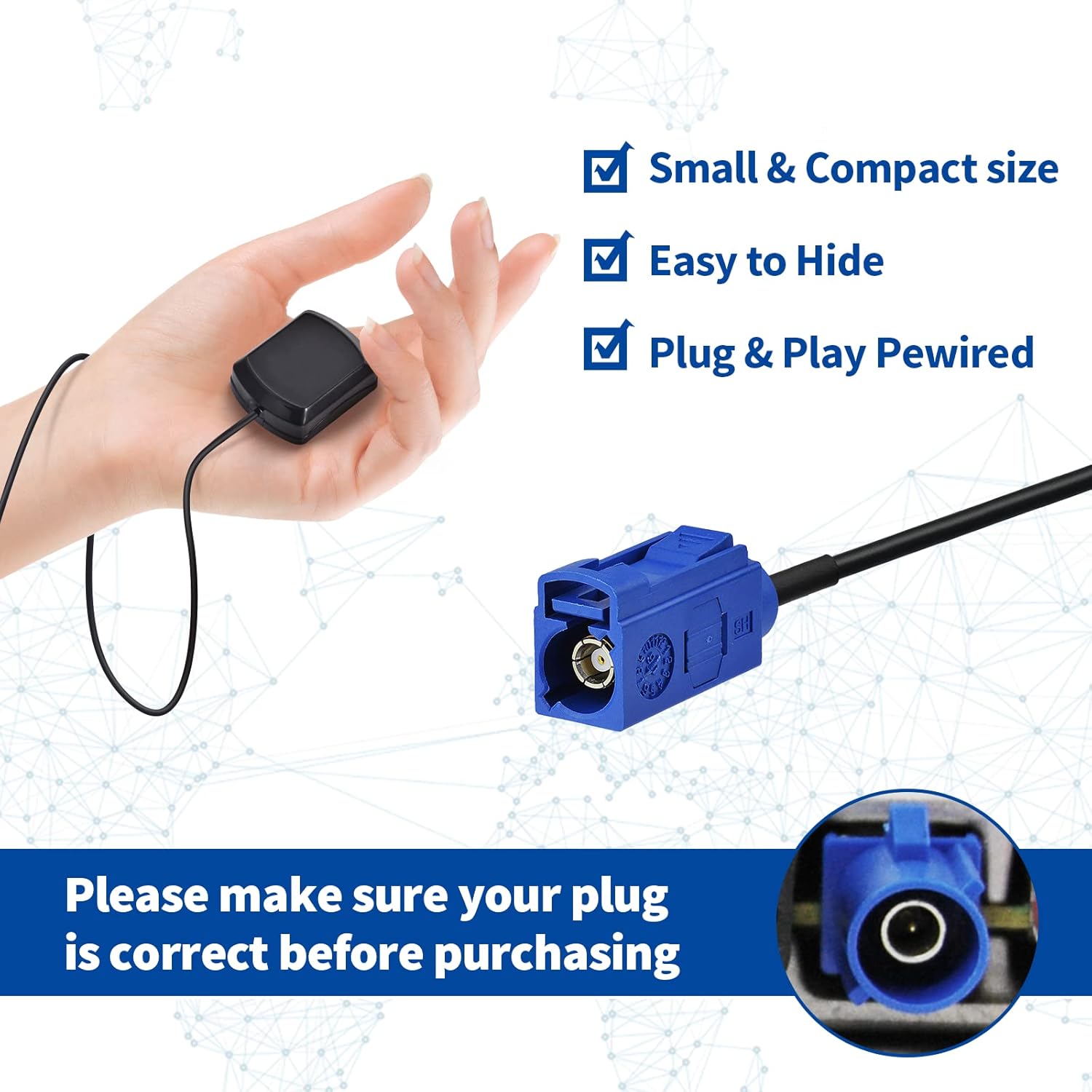 Eightwood GPS Antenne Fakra C mit 3 Meter Fakra Verlängerung Kompatibel mit Auto DVR GPS Modul Tracking Antenne GPS Navigation System GPS Receivers MEHRWEG