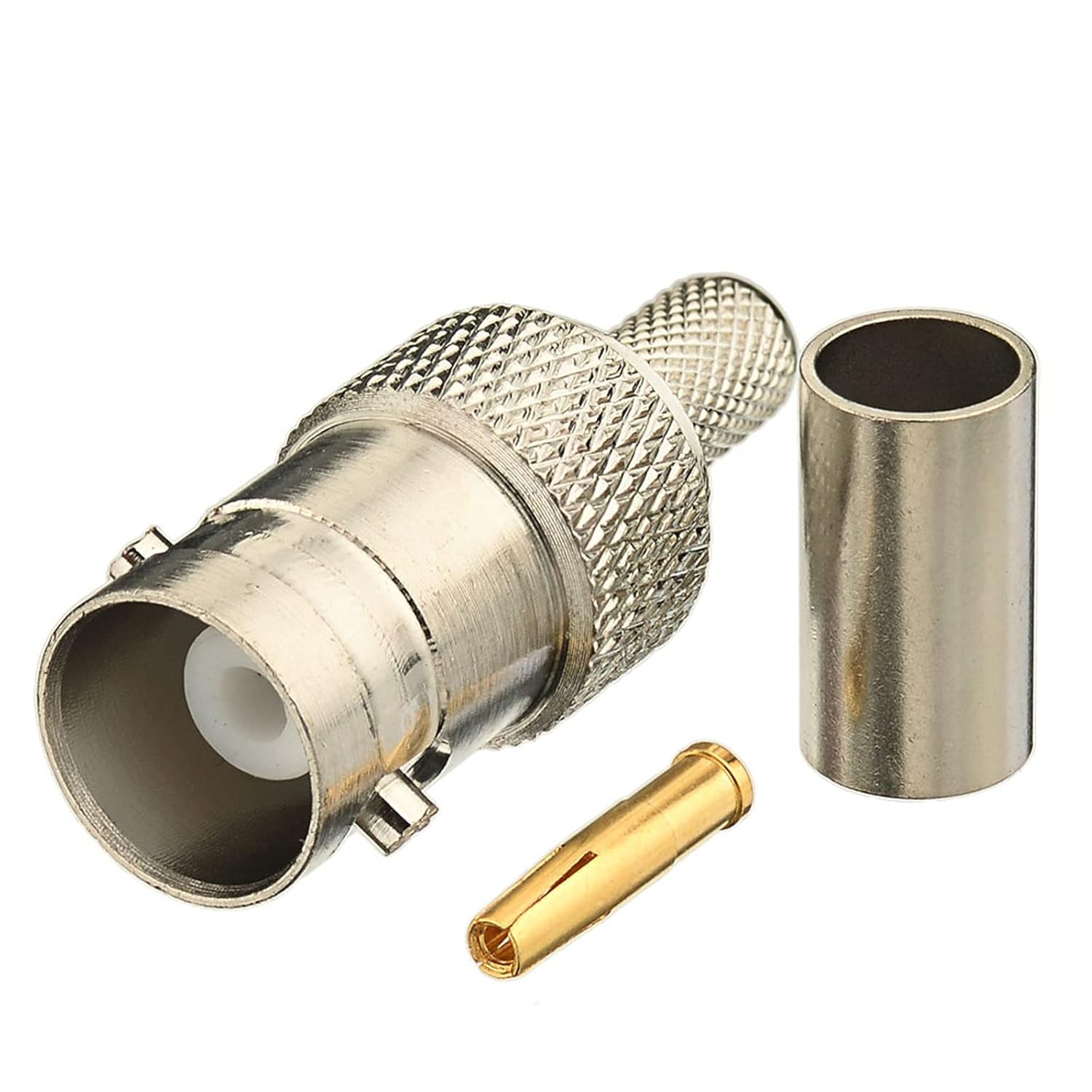 Eightwood 10pcs BNC Female Crimp RF Connector 50 ohm for RG58 RG142 LMR195 Cable