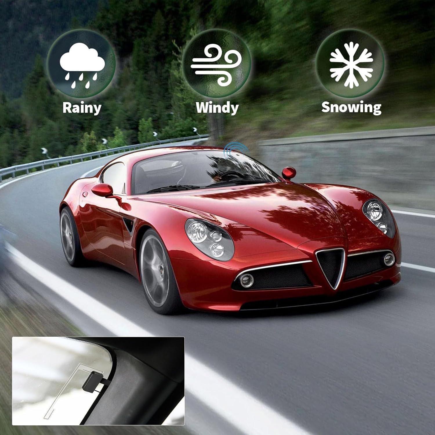 Eightwood DAB Antenne DAB Antenne Auto SMA Digtial DAB Autoradio Antenne mit 3 Meter DAB Scheibenantenne Glass Mount für Blaupunkt Pioneer Clarion Alpine usw.