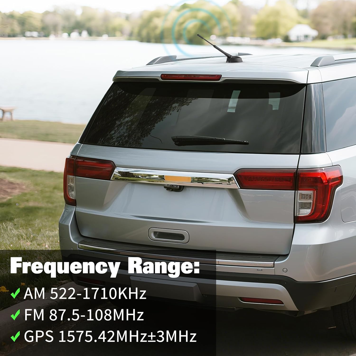 Eightwood FM/AM + GPS Car Combo Antenna, Amplified FM AM Radio Antenna and GPS SMA Antennae with 16.4 feet Cable for Car Truck SUV Marine Boat Radio Stereo Receiver Head Unit Navigation System