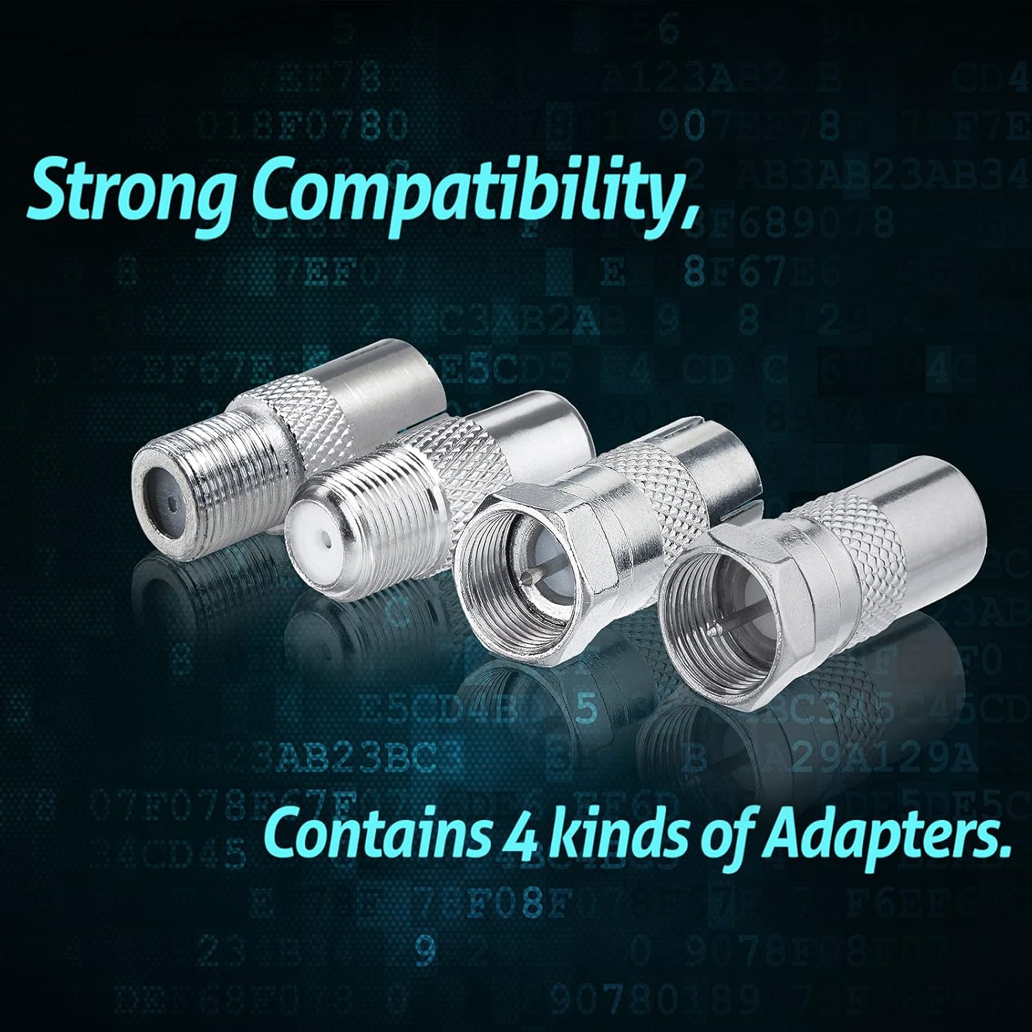 Eightwood Auto DVB-T T2 TV-Tuner Antenne Adapter HD F auf TV Adapter 4 Kit für BK LED 4K 3D UHD Sticker PS4 XBOX360 XC324 MEHRWEG