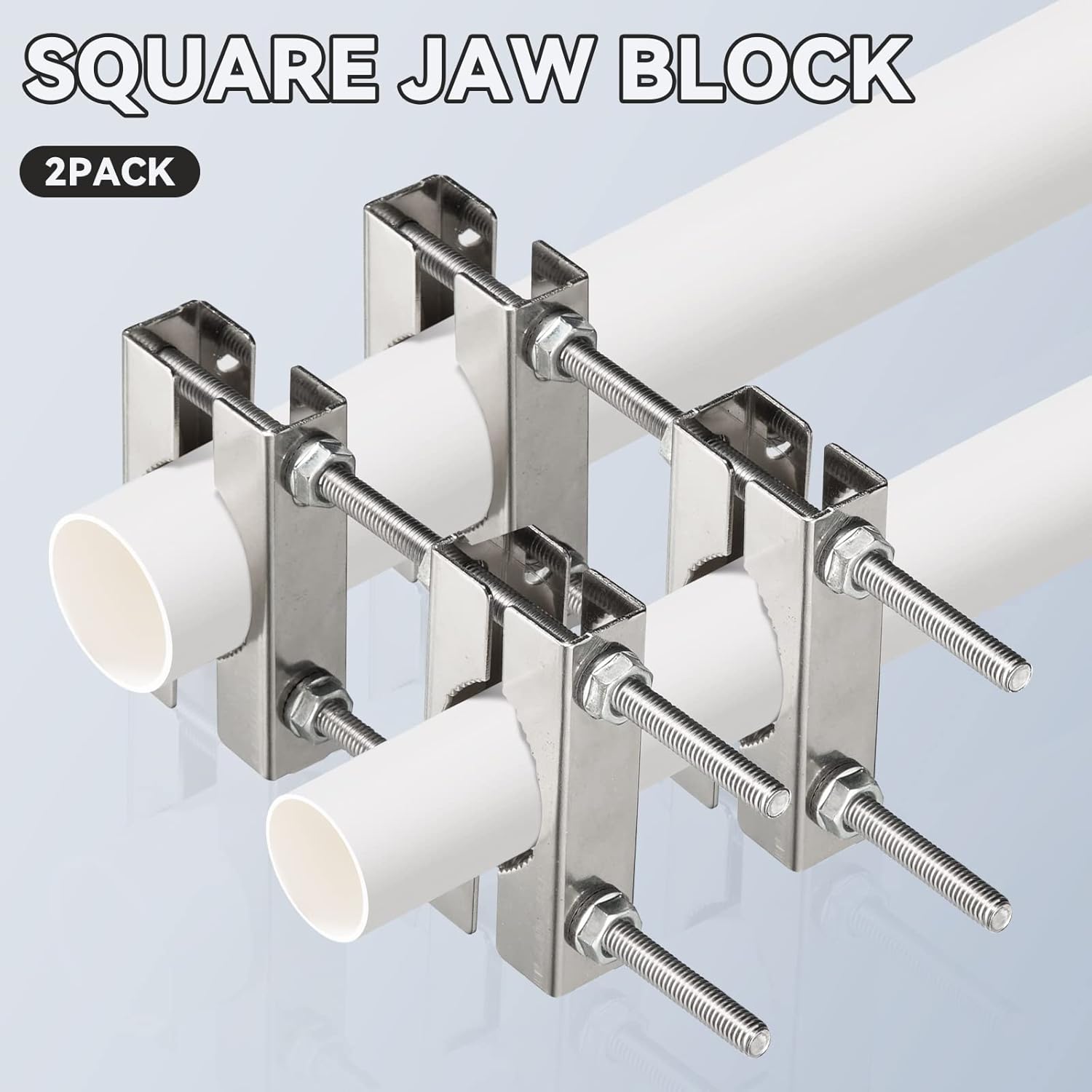 Eightwood Doppel Antenne Mast Klemme U Kiefer Block, für Mast zu Mast Montage (2 Set) U-Bolzen Montage Hardware für TV CB Schinken Antenne Angelruten Arasol Flaggen