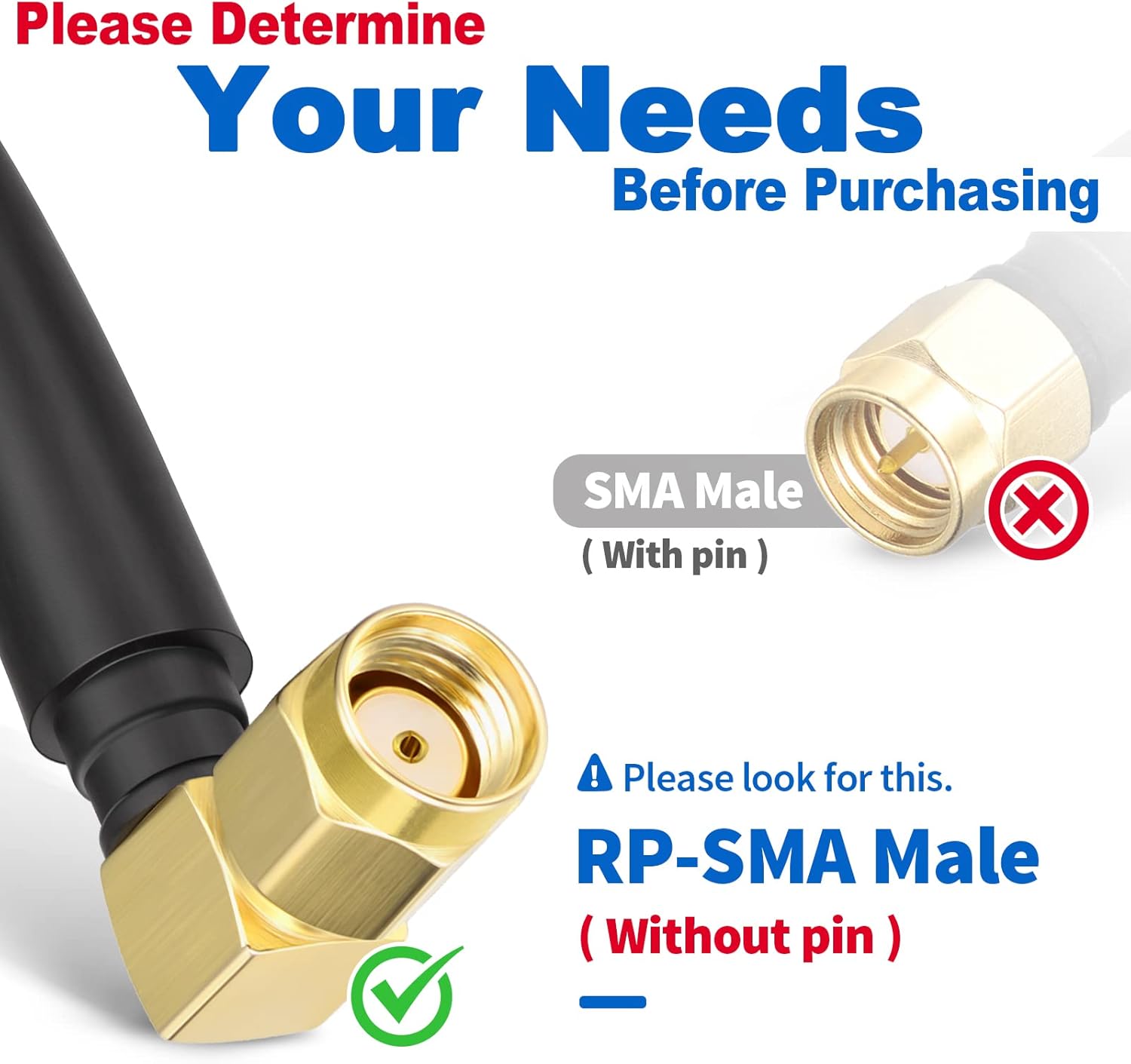 Eightwood WiFi Antenne Klein 2,4 G / 5 G Rechtwinklige Antenne RP-SMA Stecker, Leicht, Omnidirektional, Anwendbar auf Computer, USB-Adapter, drahtlose FPV-Rückfahrkamera für Router