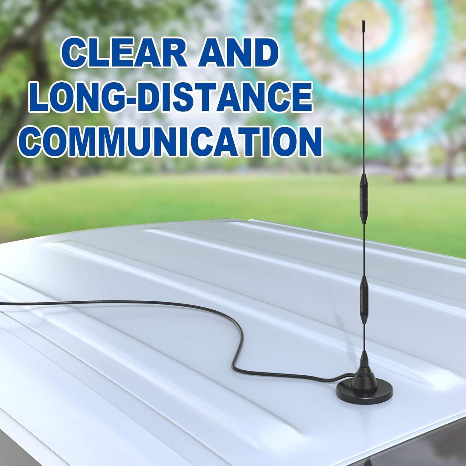 Eightwood VHF UHF Antenne Auto CB Mobilfunkantenne 47.5CM Dualband 144/430 MHz Antenne CB Funkantenne Pl259 Antenne + 300CM Verlängerungskabel für BTECH ICOM Midland Yaesu TYT Cobra usw.