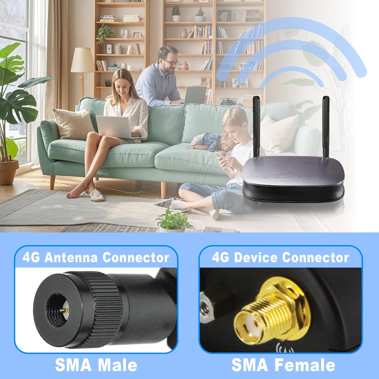 Eightwood 5dBi 4G LTE Antenna SMA Male Omnidirectional Antenna (2-Pack) Compatible with 4G LTE Hotspot Router AT&T MF279, Wireless Modem, Wireless Home Phone System, Cellular Trail Camera