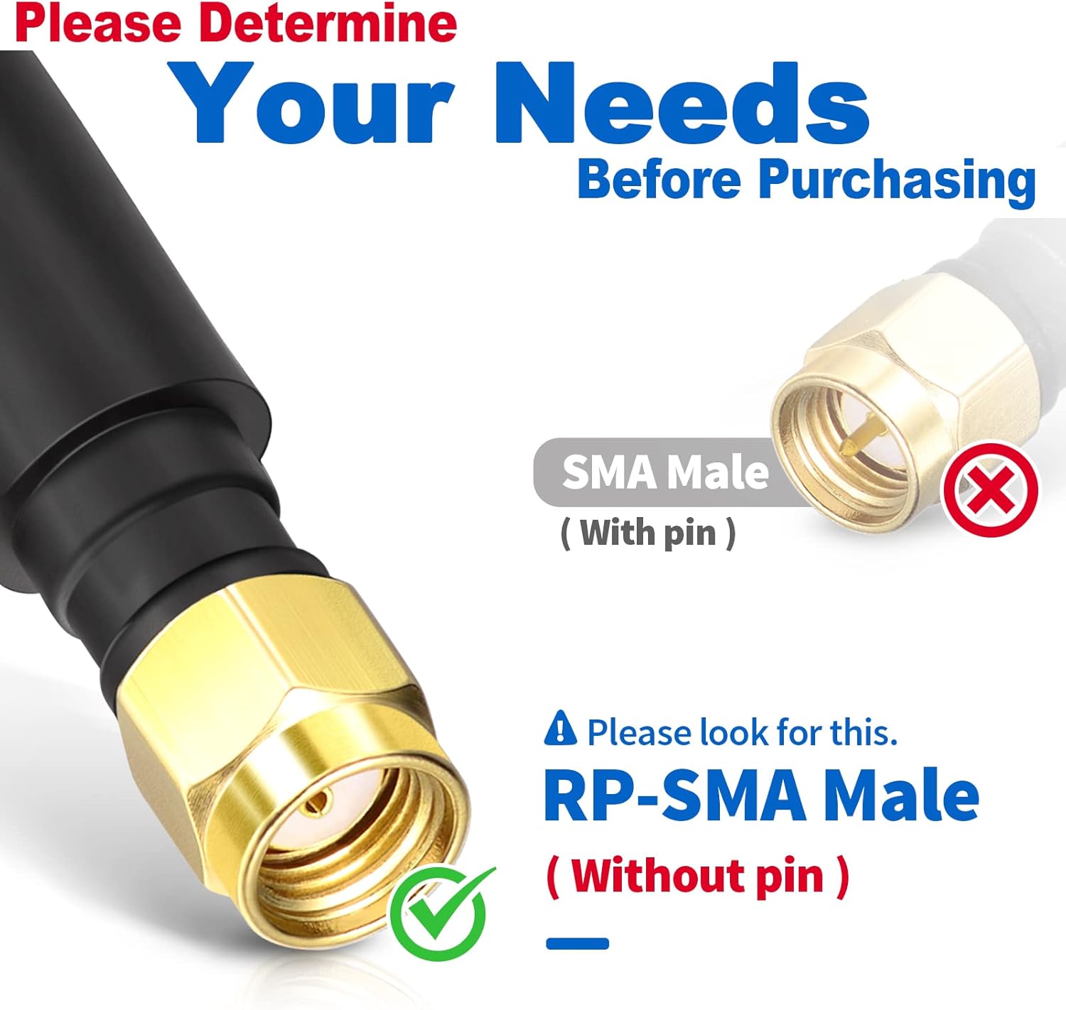 Eightwood WiFi-Antenne, Kleine 2,4 G/5 G RP SMA Antenne, Leichter Stecker, Omnidirektional, Anwendbar auf Computer USB WLAN FPV Adapter