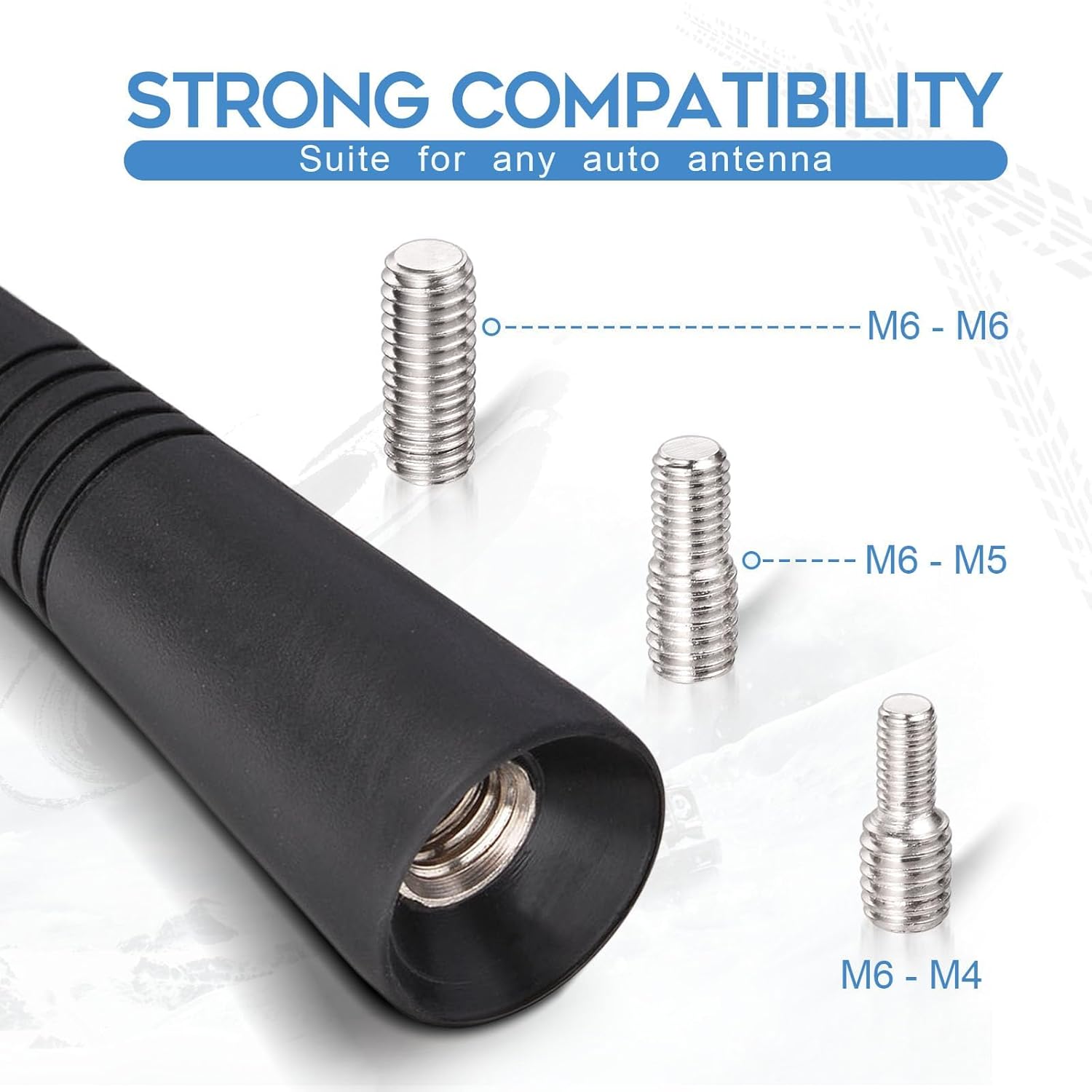 Eightwood Autoantenne Auto Dachantenne Kurz Mini Autoradio Antenne 8.6cm Universal Car Roof Antenna mit M6 M5 M4 Screws FM/AM Reception