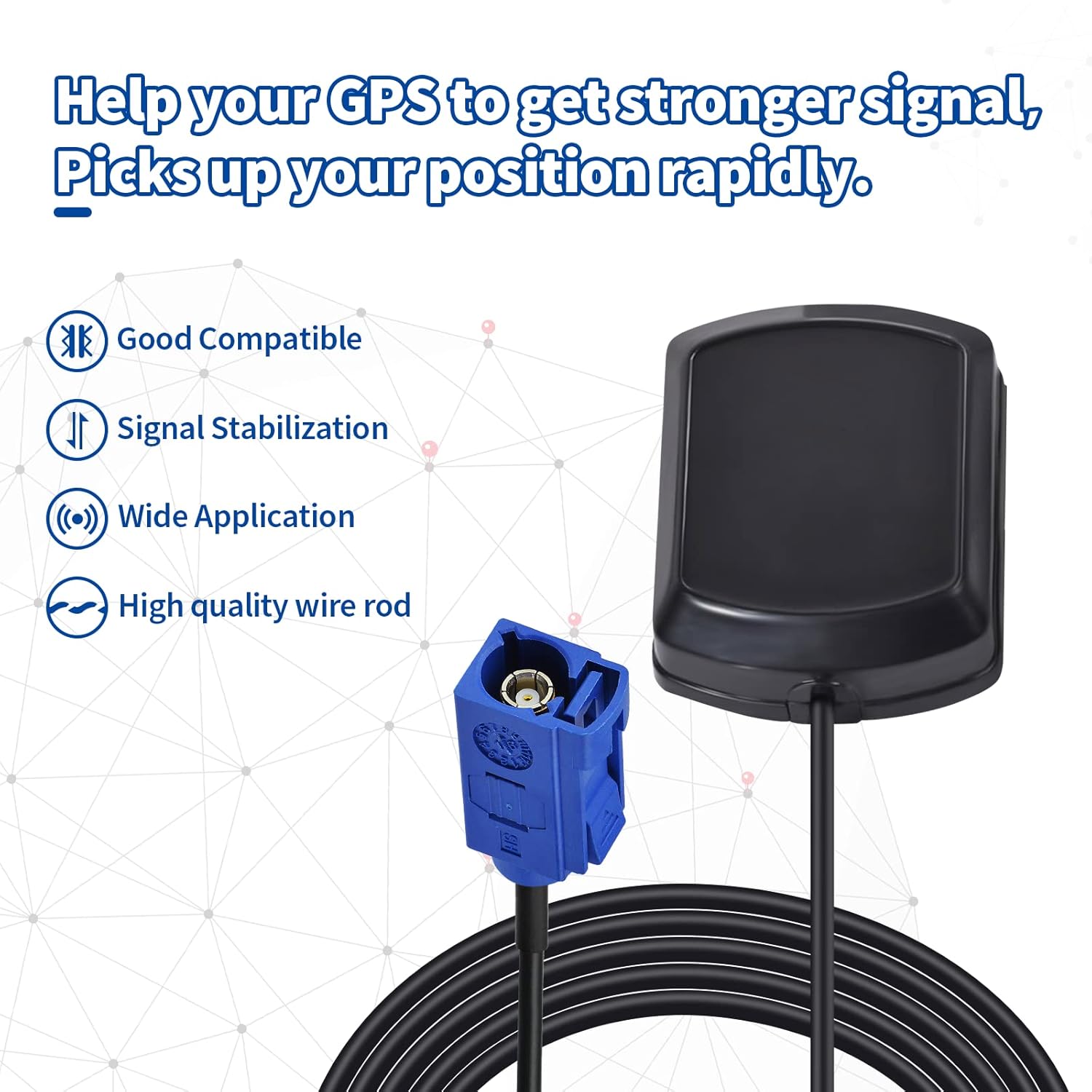 Eightwood GPS Antenne Fakra C mit 3 Meter Fakra Verlängerung Kompatibel mit Auto DVR GPS Modul Tracking Antenne GPS Navigation System GPS Receivers MEHRWEG