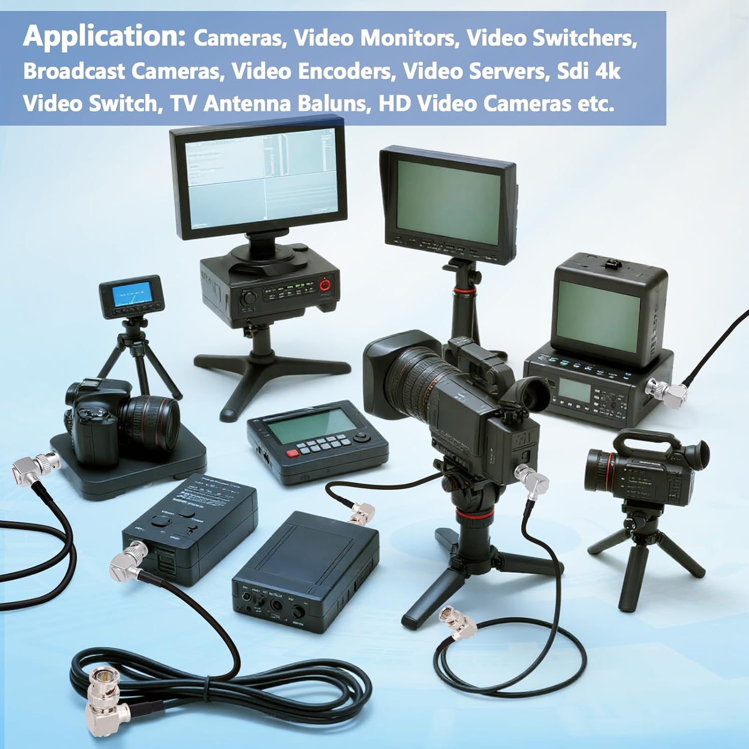 Eightwood 6G SDI Kabel BNC Kabel 300cm BNC Stecker auf Stecker 75 Ohm Cable - Belden 1855A Ultra Low Loss für 3G/HD-SDI/4K Übertragung Broadcast Kamera (SMPTE 292M/424M) Monitore