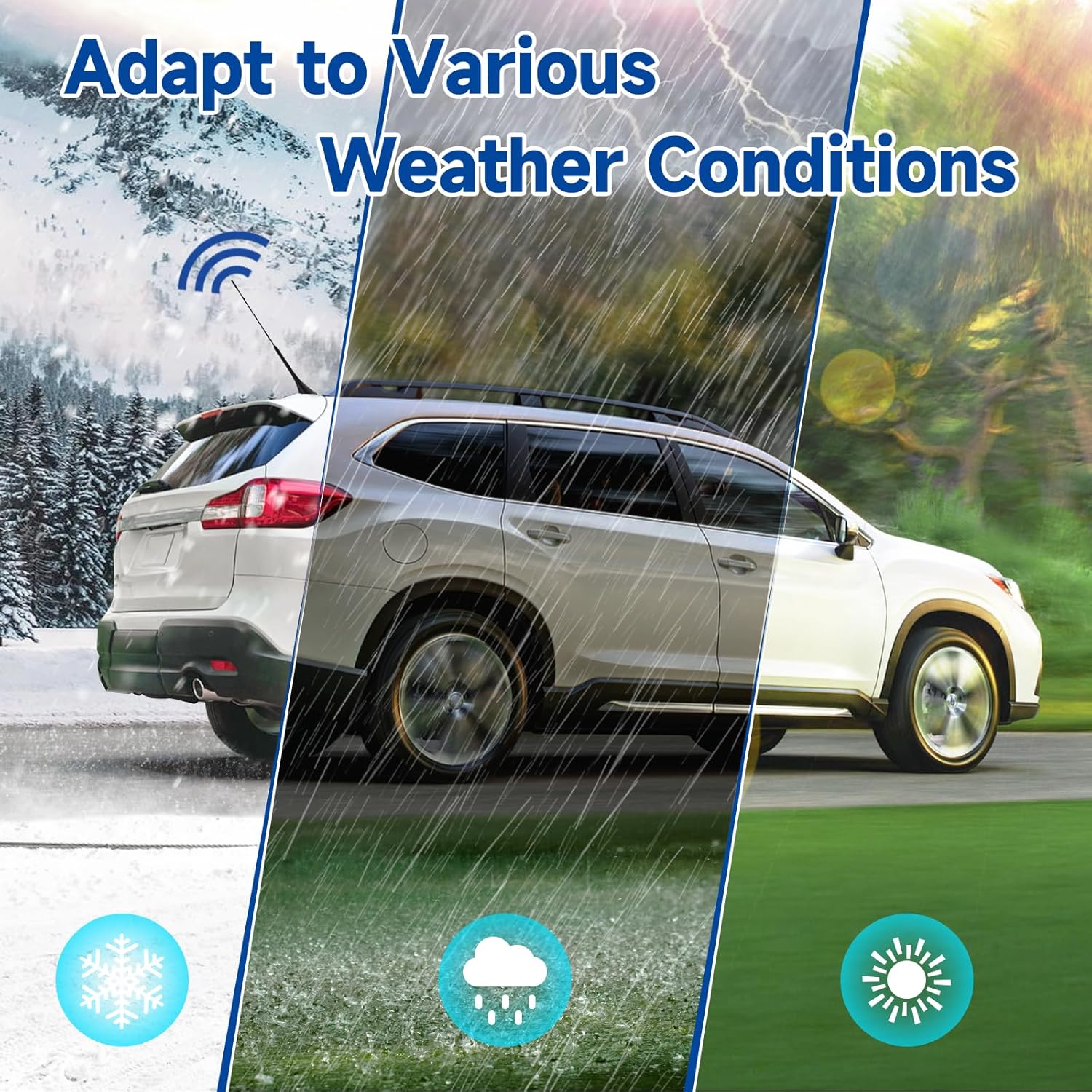 Eightwood Universal Vehicle Antenna 16in, AM FM Roof Mount Car Radio Antenna Mast with Mount Base 16ft Extension Cable for Car Truck Stereo Receiver Head Unit