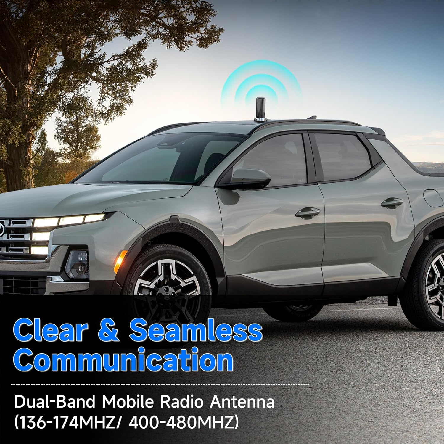 Eightwood Dual Band VHF UHF Ham Mobile Radio Antenna PL259 Connector with Magnetic Base Extension Cable 16 feet for Vehicle Marine Ham Radio Amateur Radio Mobile Transceiver 144/430mhz