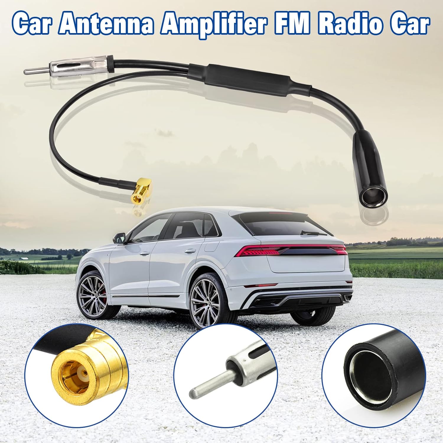 Eightwood DAB+ Antenne Splitter SMB Adapter DIN Stecker Auto Radio DAB Antenne für Auto Radio TechniSat Pioneer Sony Alpine MEHRWEG