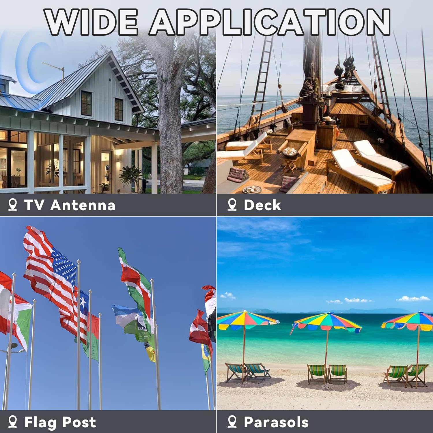 Eightwood V Jaw Block Double Aerial Mast to Mast Clamp (2 Set) U Bolt Anti Rust Finish for TV CB Amateur Antenna Tube Bracket