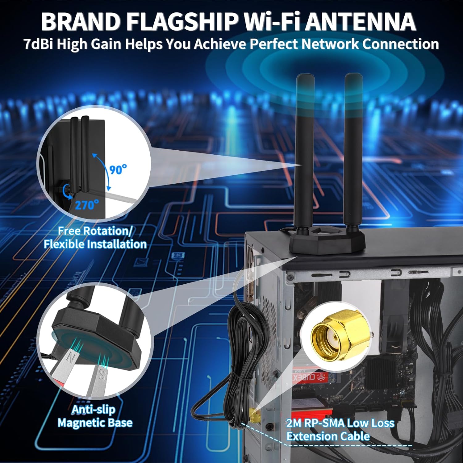 Eightwood WLAN Karte WiFi 6E Intel AX210 Bluetooth 5.3 WLAN Netzwerkkarte WLAN PCI-E Karte 6G/5G/2.4G Tri Band WiFi 6E Karte 5374 mbit/s mit Wi-Fi 6E Antenne + CD für PC Windows 11/10 (64 bit) Laptop