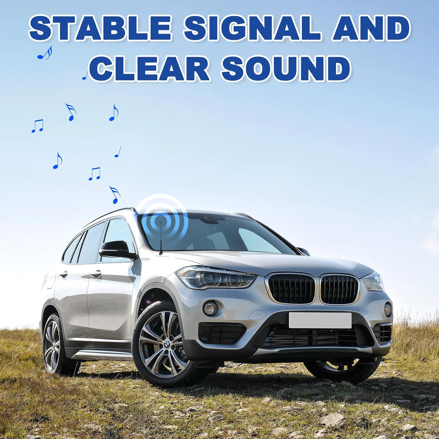 Eightwood FM AM Radio Antenne Auto Autoradio Antenne DIN Adapter Radio Antenne Dach 5M Verlängerungskabel für Auto Radio LKWs SUV Digital Radio FM Tuner