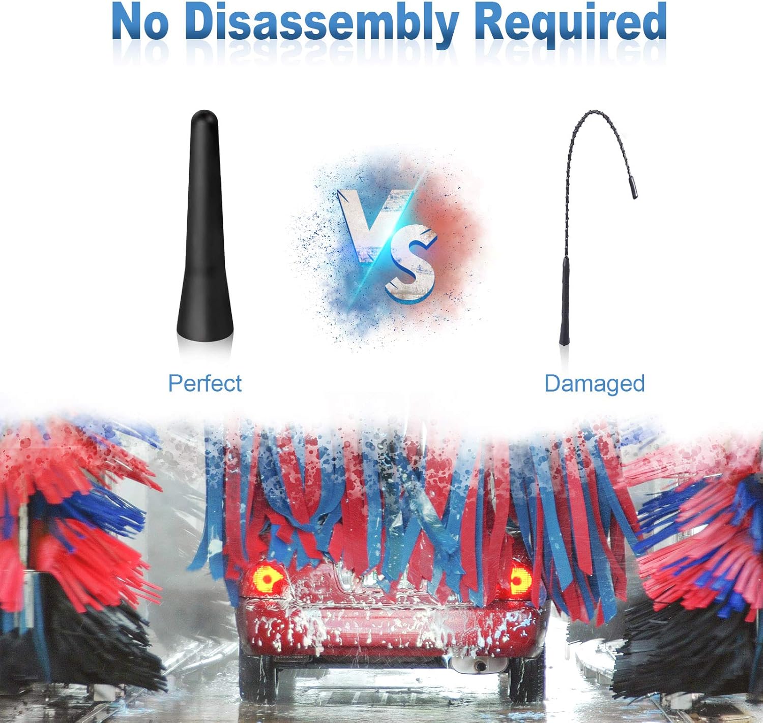 Eightwood Autoantenne Auto Dachantenne 6,5cm Mini Autoradio Antenne kurz mit starker FM/AM/DAB Empfangsfunktion