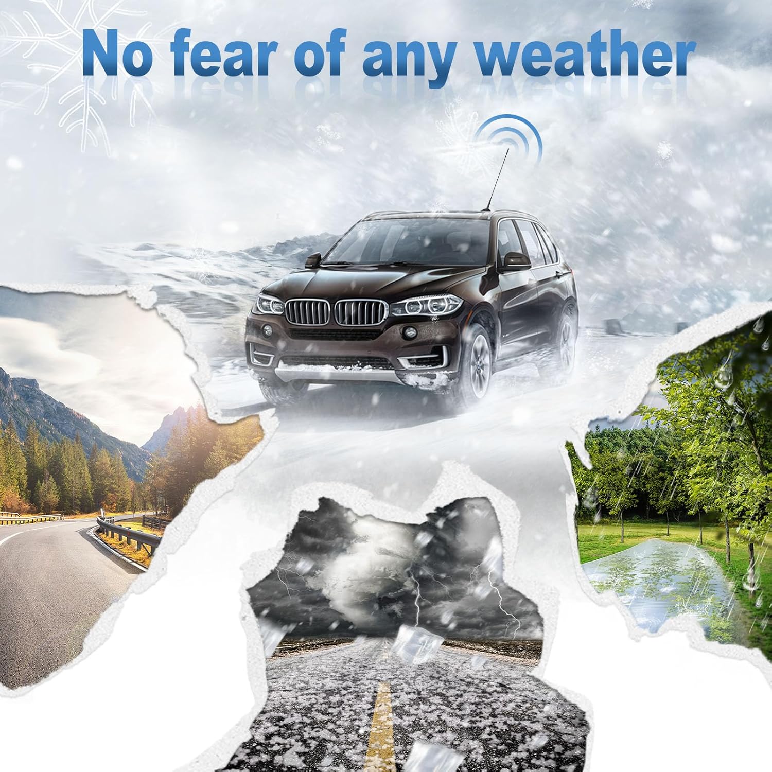 Eightwood Autoantenne Auto Dachantenne FM DAB Autoradio Antenne 41CM Universal Car Roof Antenna M6 Adapter mit FM/AM/DAB Reception Auto Radio