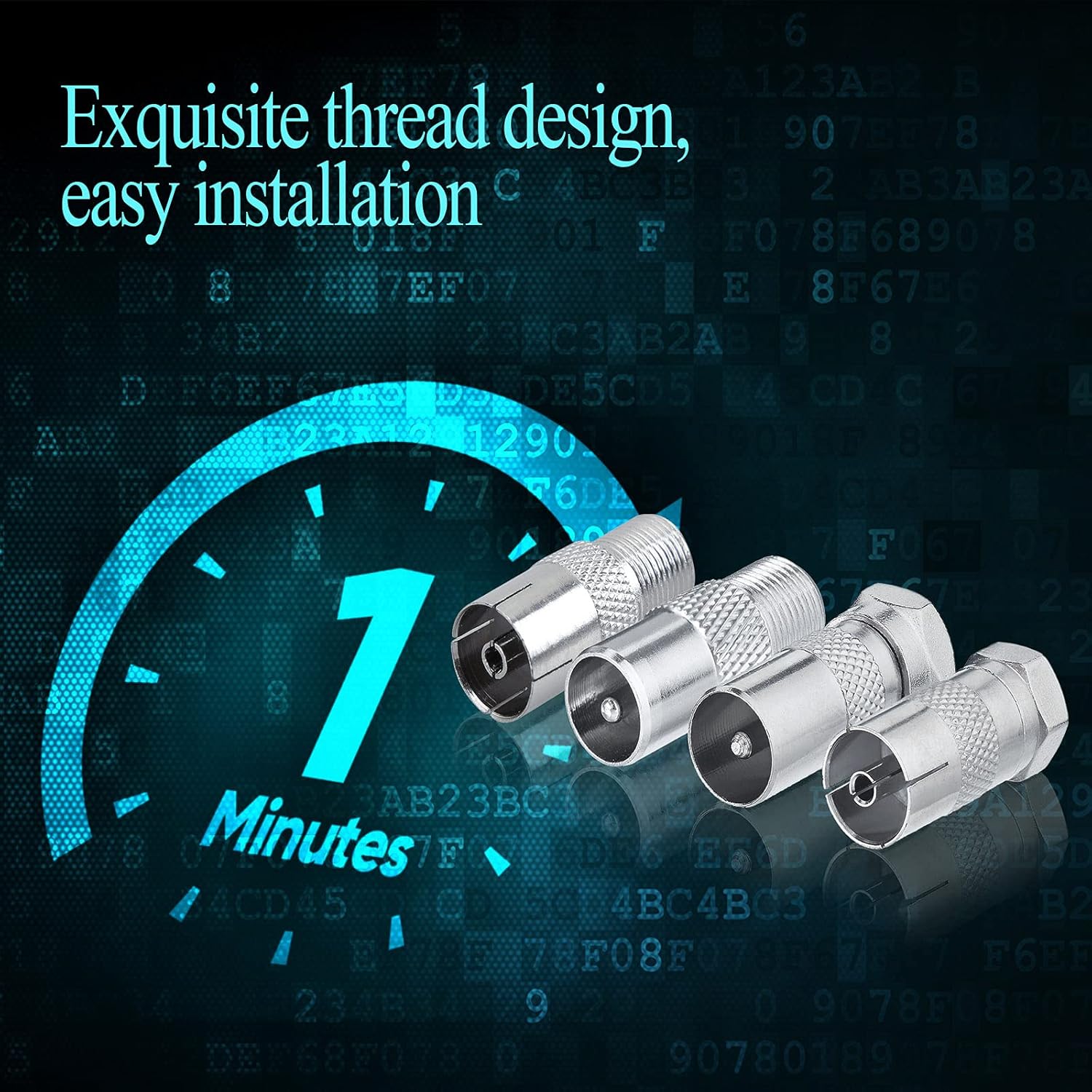 Eightwood Auto DVB-T T2 TV-Tuner Antenne Adapter HD F auf TV Adapter 4 Kit für BK LED 4K 3D UHD Sticker PS4 XBOX360 XC324 MEHRWEG