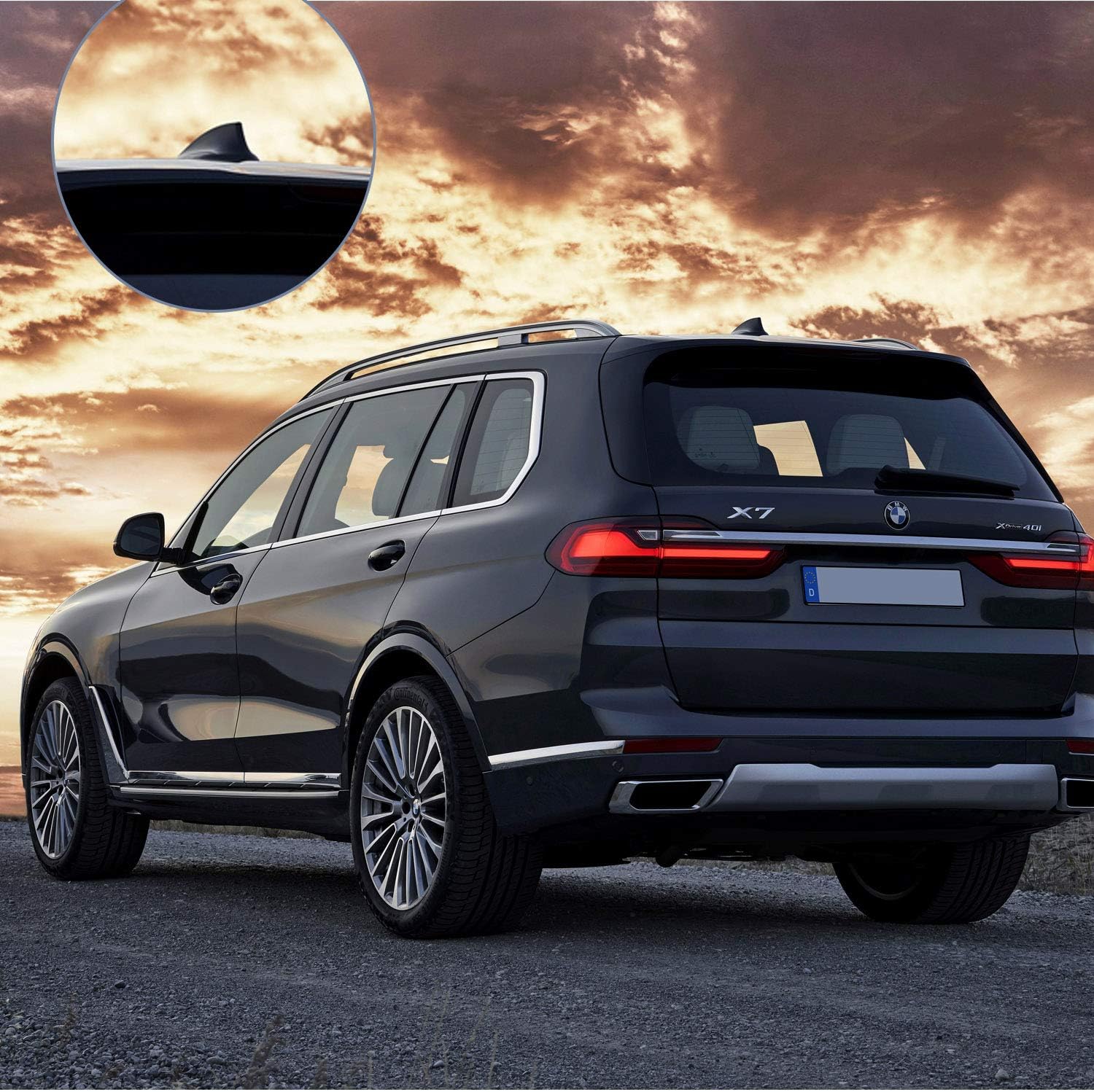 Eightwood DAB Aerial DAB+ DAB Car Aerial Car Radio Aerial DAB Splitter SMB Fakra GPS Adapter AM/FM Aerial Shark Roof Antenne Signal Amplifier Car SMB Plug with Cable RG174 500cm for DAB FM Radio