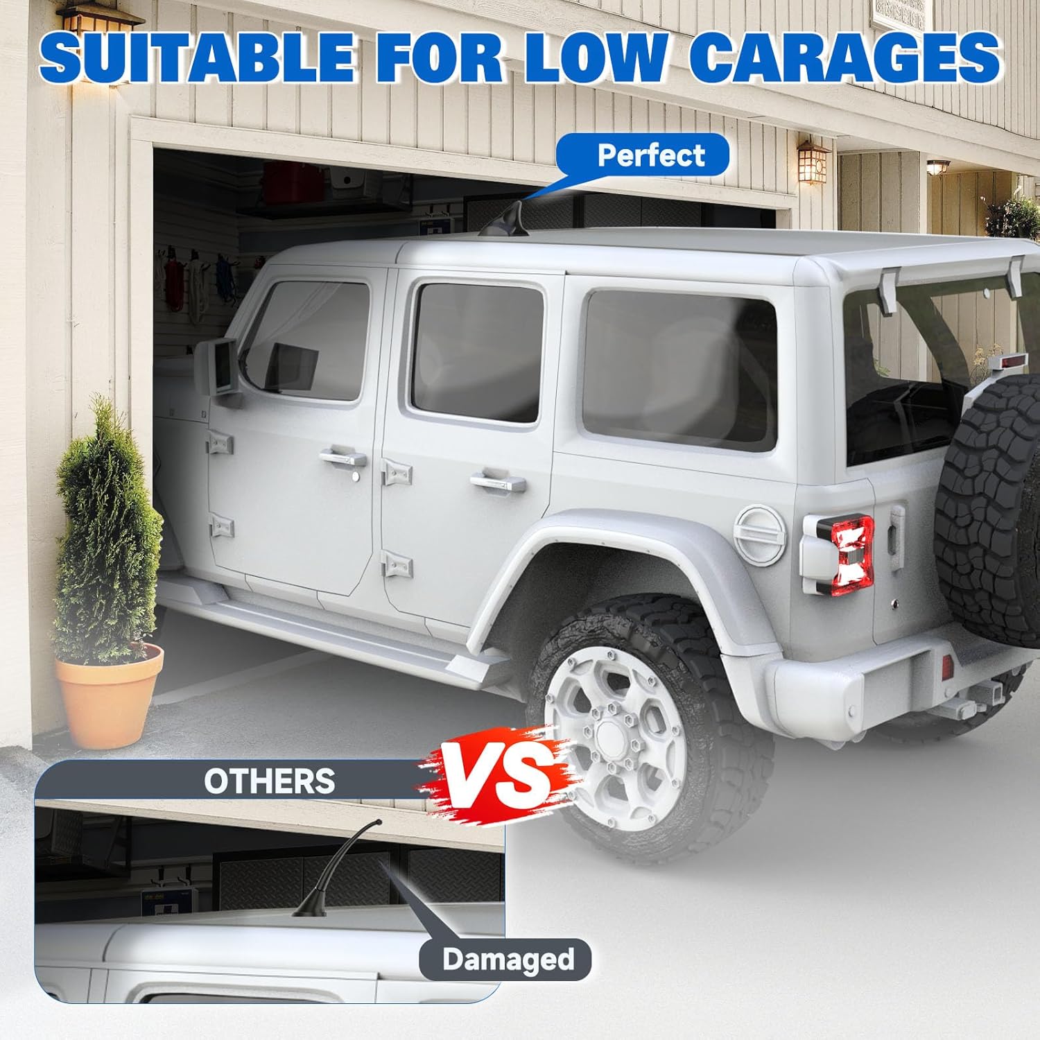 Eightwood Aktive DAB/DAB+ Antenne Shark Antenne Auto Digital Radio FM Antenna Auto Dachantenne Autoantenne mit Verstärker with SMB Stecker DIN Adapter Autoradio Splitter 5M Verlängerung Kabel