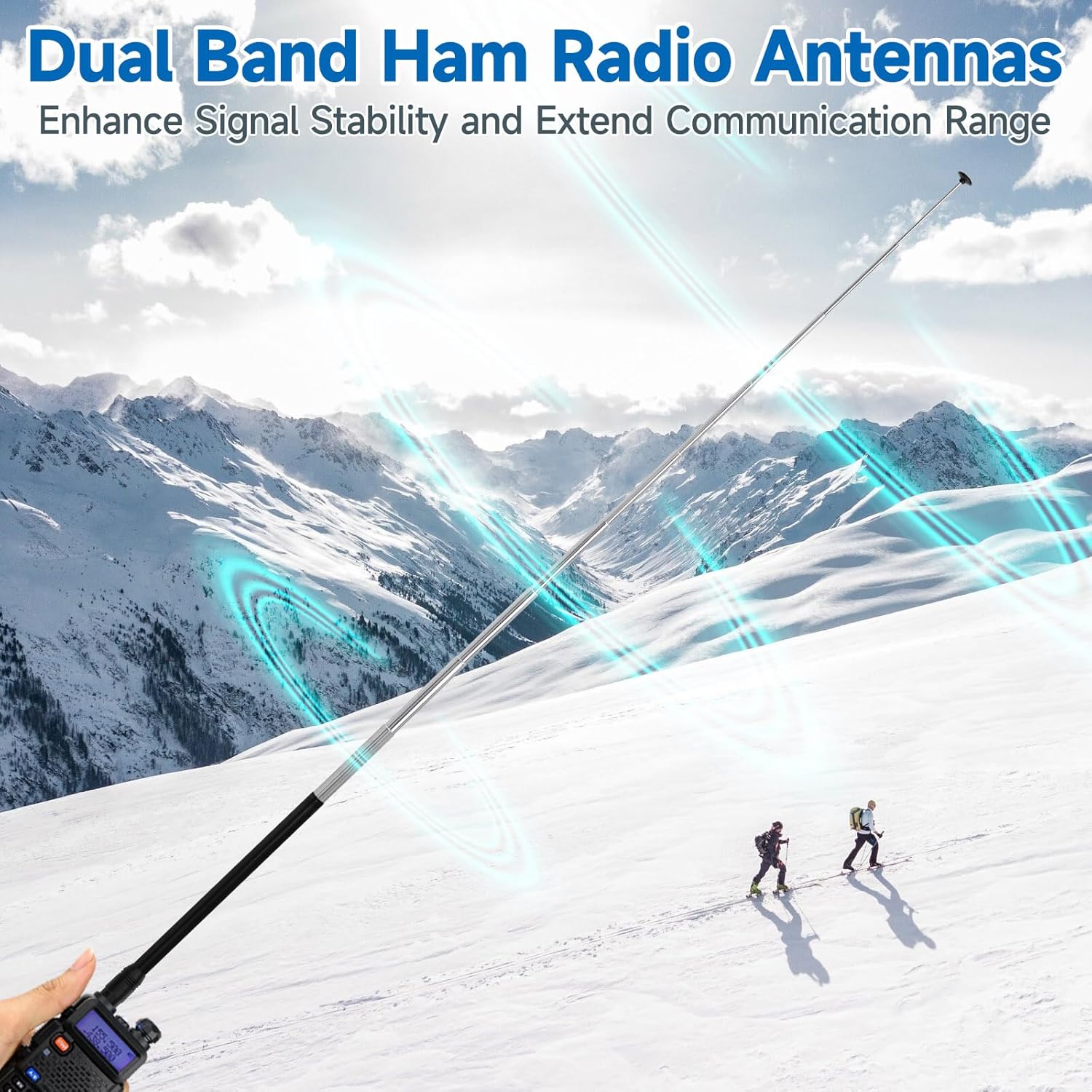 Eightwood Walkie Talkie Antenne Dual Band Radio Antenne Handheld Radio Antenne 144/430 MHz Funkgerät Antenne SMA Telescopic Antenne für Ham Radio Baofeng UV-82 UV-5R RT Quansheng Kenwood Amateur Radio