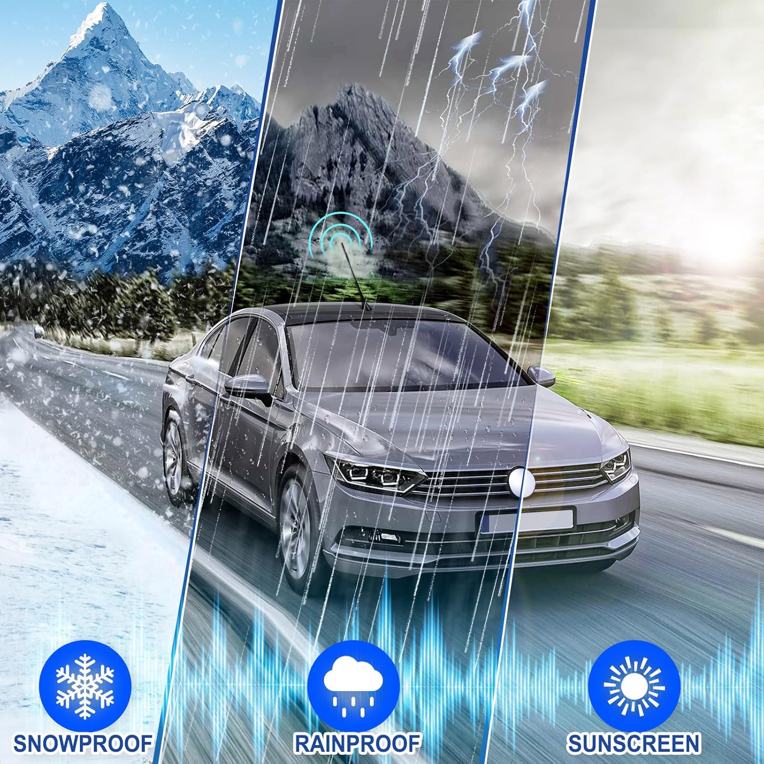 Eightwood FM AM Radio Antenne Auto Autoradio Antenne DIN Adapter Radio Antenne Dach 5M Verlängerungskabel für Auto Radio LKWs SUV Digital Radio FM Tuner