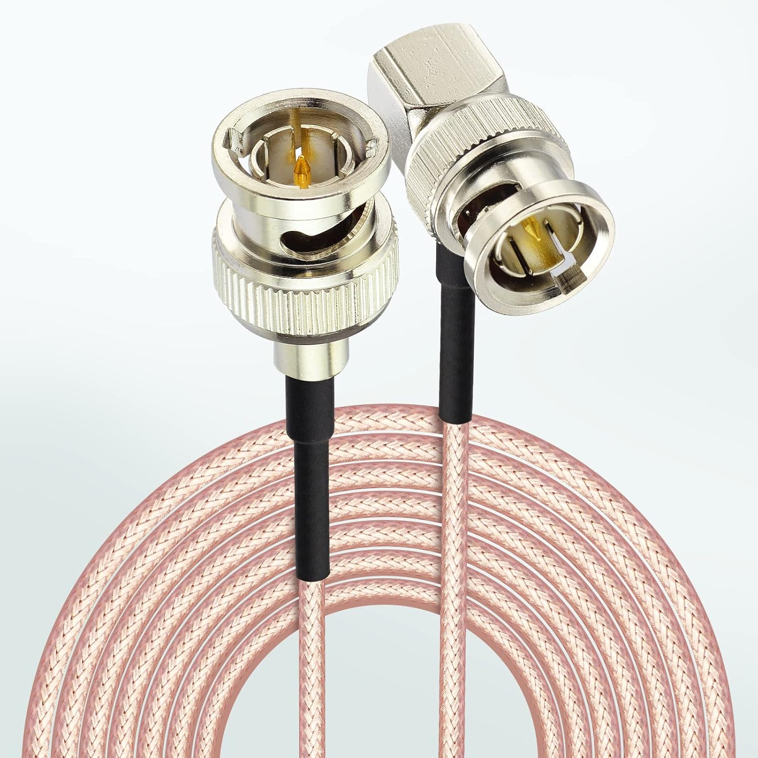 Eightwood SDI Cable 2 Pieces BNC Angle Plug to BNC Male 75 Ohm RG179 1 m 3 ft for BMCC Video Blackmagic Camera BMPCC HD SDI CCTV Flexible Multi-Way