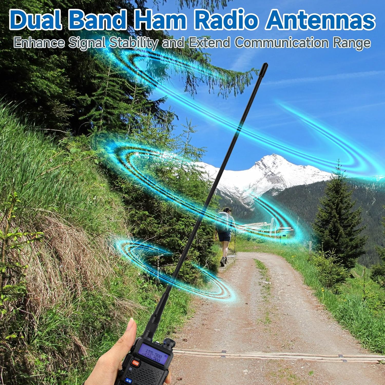 Eightwood Walkie Talkie Antenne Dual Band Radio Antenne Handheld Radioantenne Funkgerät Antenne SMA Two Way Radio Antenne für Ham Radio Baofeng UV-82 UV-5R RT5R RA79 Quansheng Kenwood