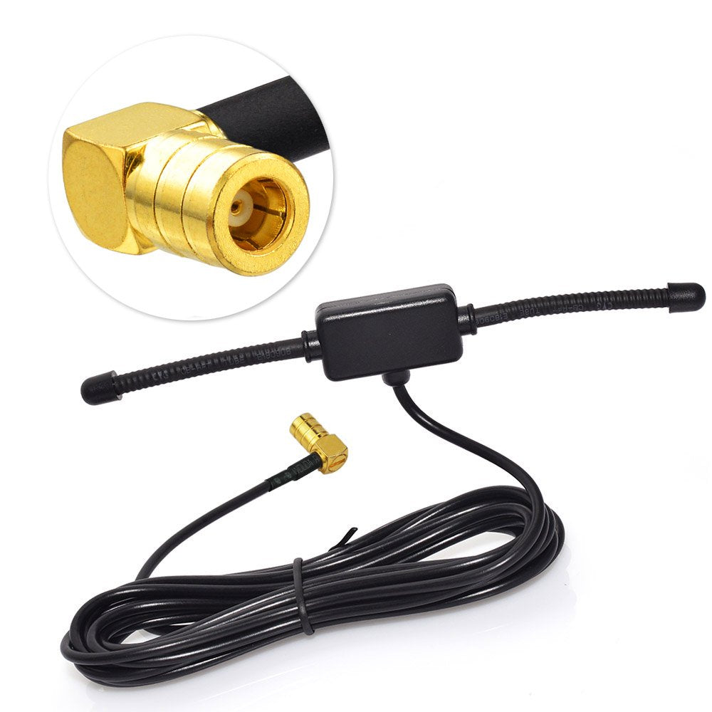 Eightwood DAB+ Antenne SMB Adapter DAB Auto Radio Patch Aerial Glas- Mount Windshield mit Right Angle Plug 3 Meter 9.8ft Antenne für Auto Radio MEHRWEG